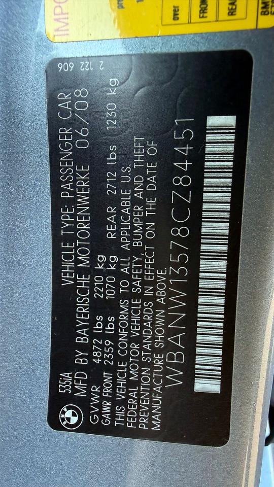 2008 Bmw 535 I Gray vin: WBANW13578CZ84451