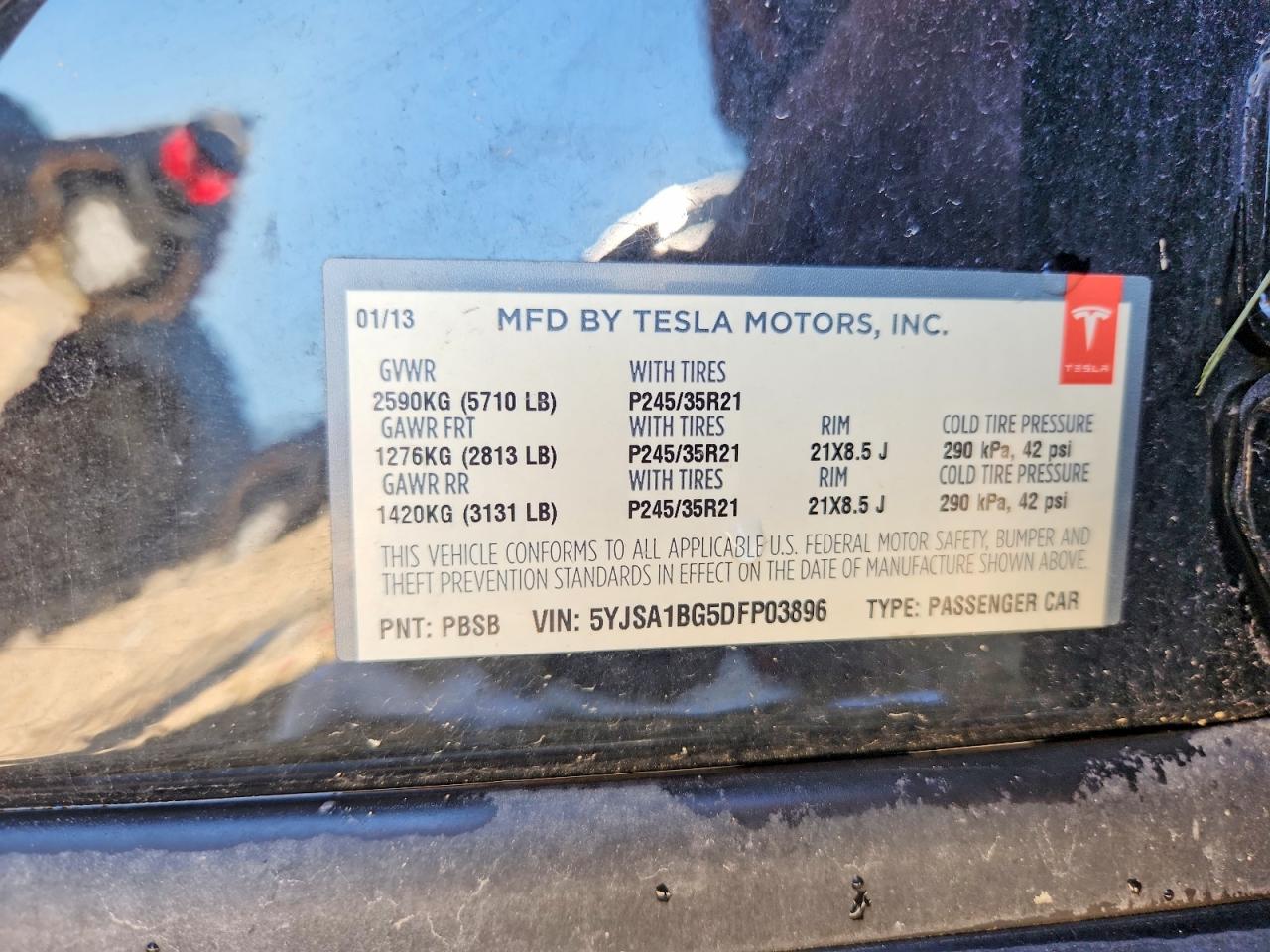 2013 Tesla Model S Black vin: 5YJSA1BG5DFP03896