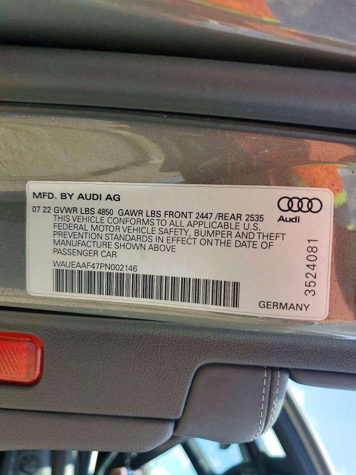 2023 Audi A4 Premium Plus 45 Серый vin: WAUEAAF47PN002146