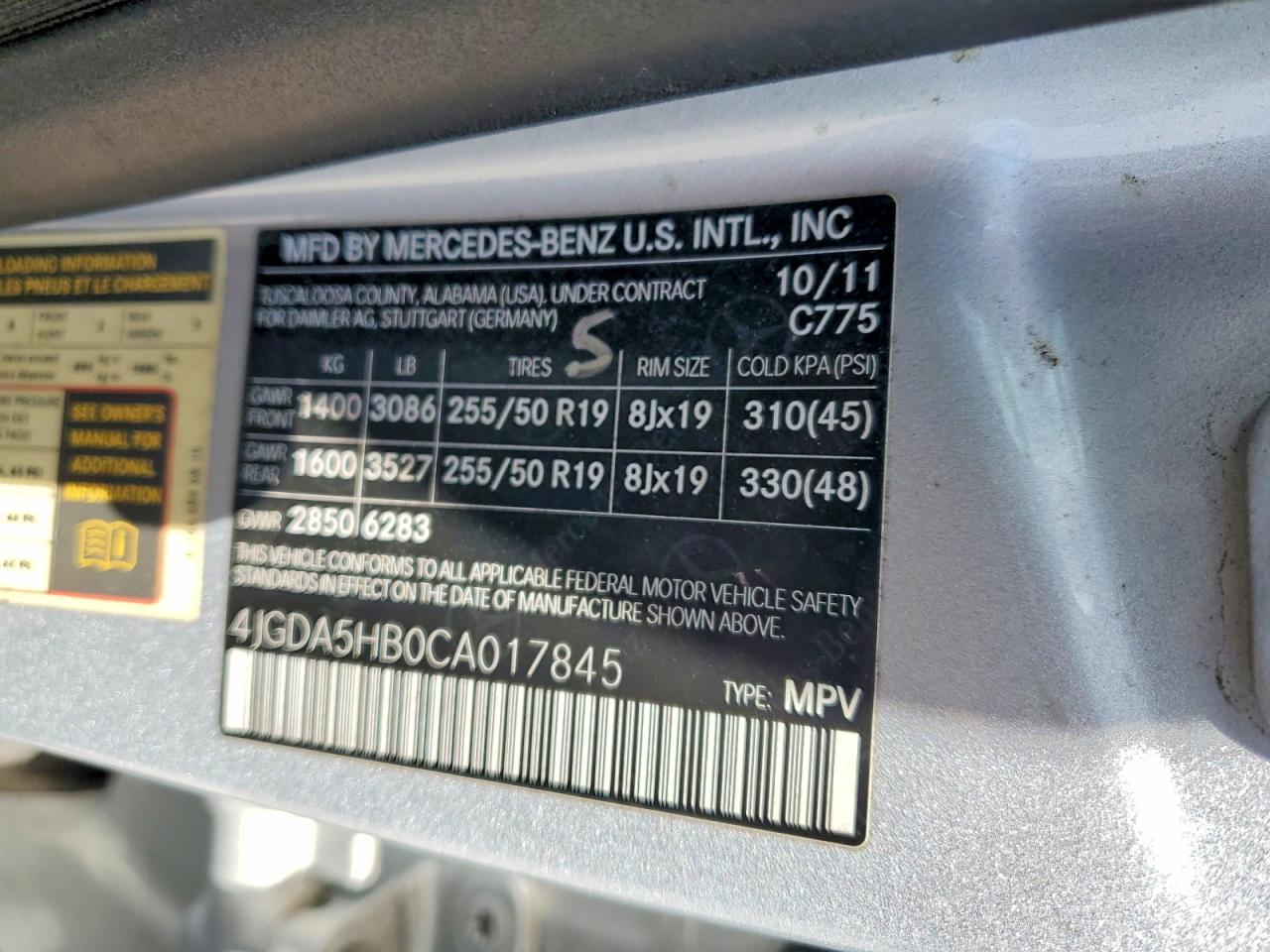 2012 Mercedes-benz Ml 350 4matic Silver vin: 4JGDA5HB0CA017845