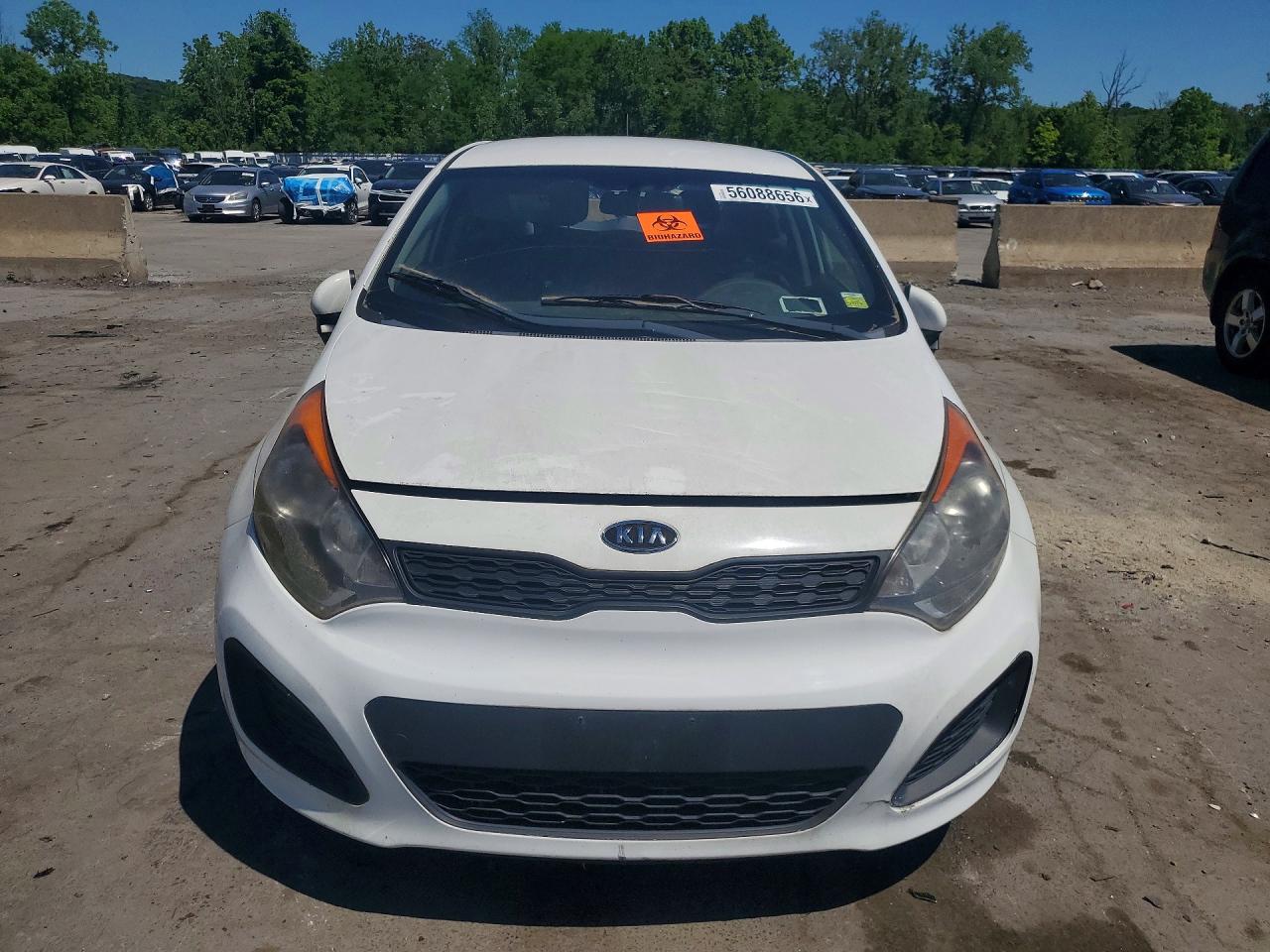 2012 Kia Rio Lx White vin: KNADM5A30C6015754
