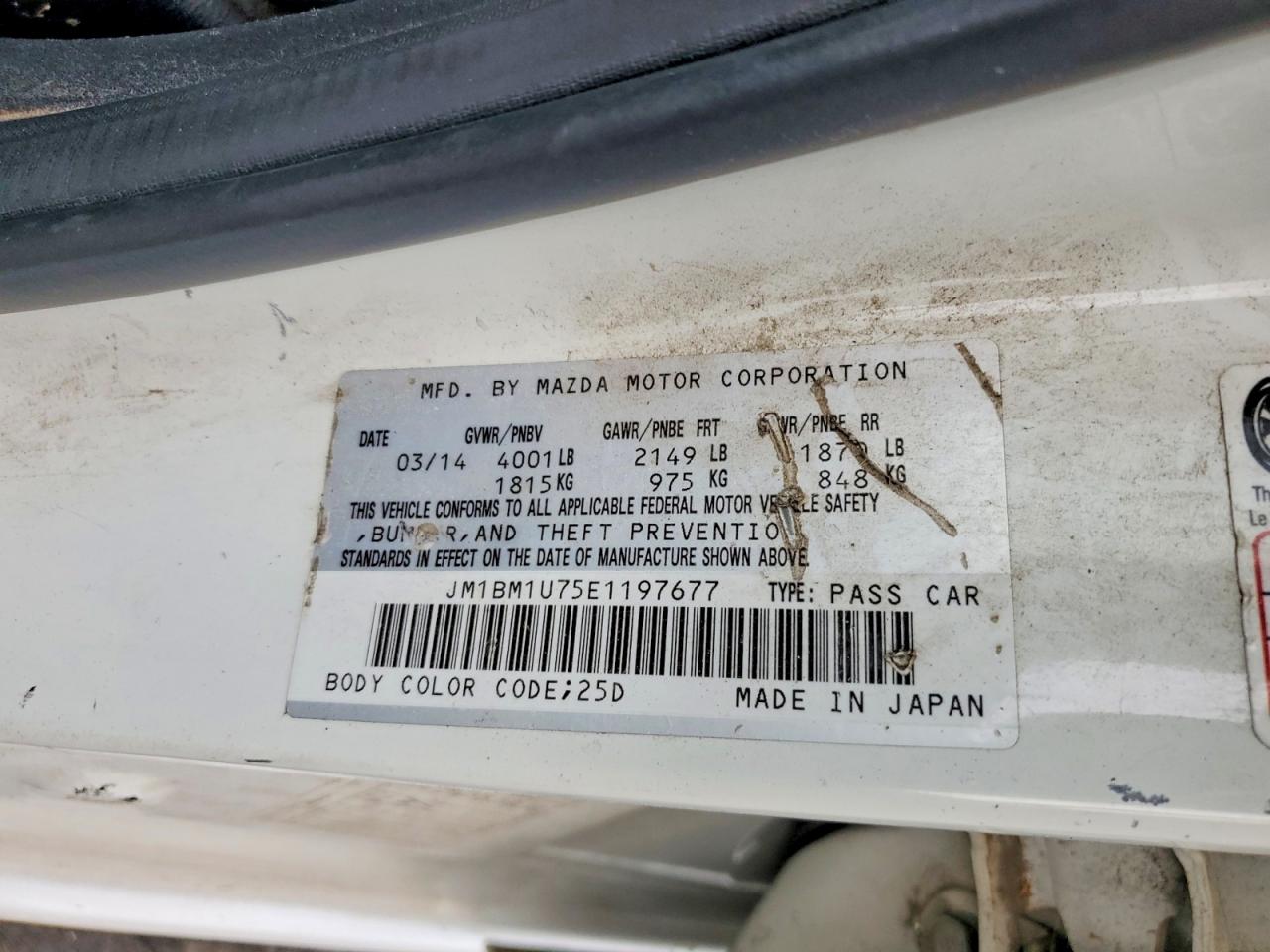 2014 Mazda 3 Sport Белый vin: JM1BM1U75E1197677