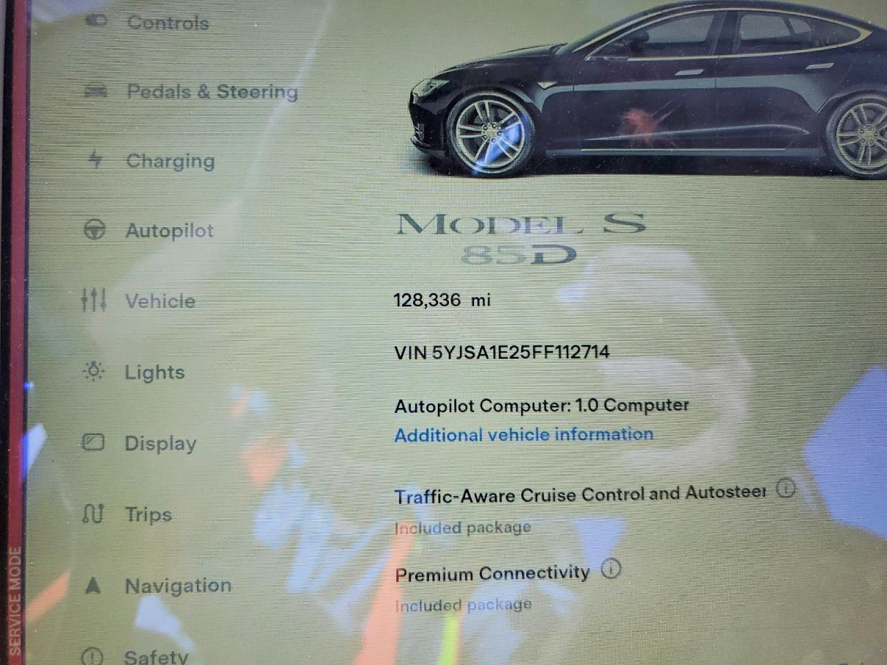 2015 Tesla Model S Black vin: 5YJSA1E25FF112714