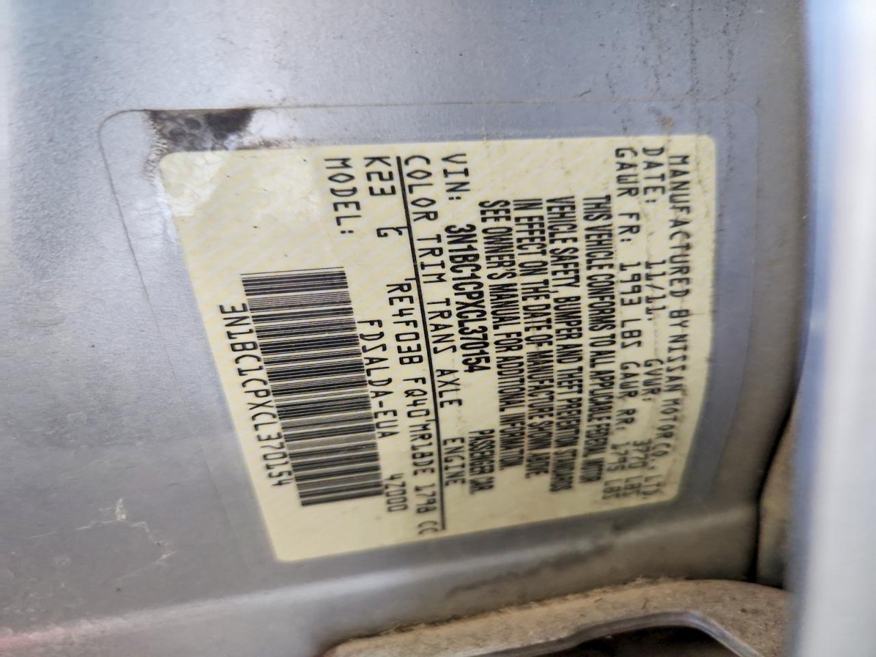 2012 Nissan Versa 1.8 S Silver vin: 3N1BC1CPXCL370154