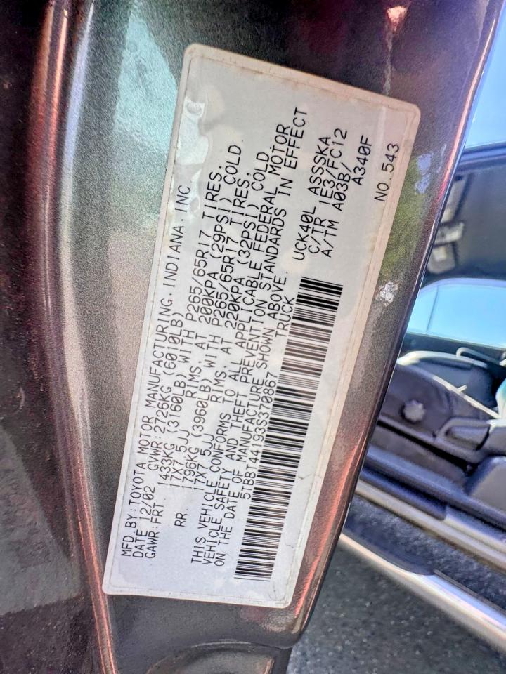 2003 Toyota Tundra Access Cab Sr5 Gray vin: 5TBBT44193S370867