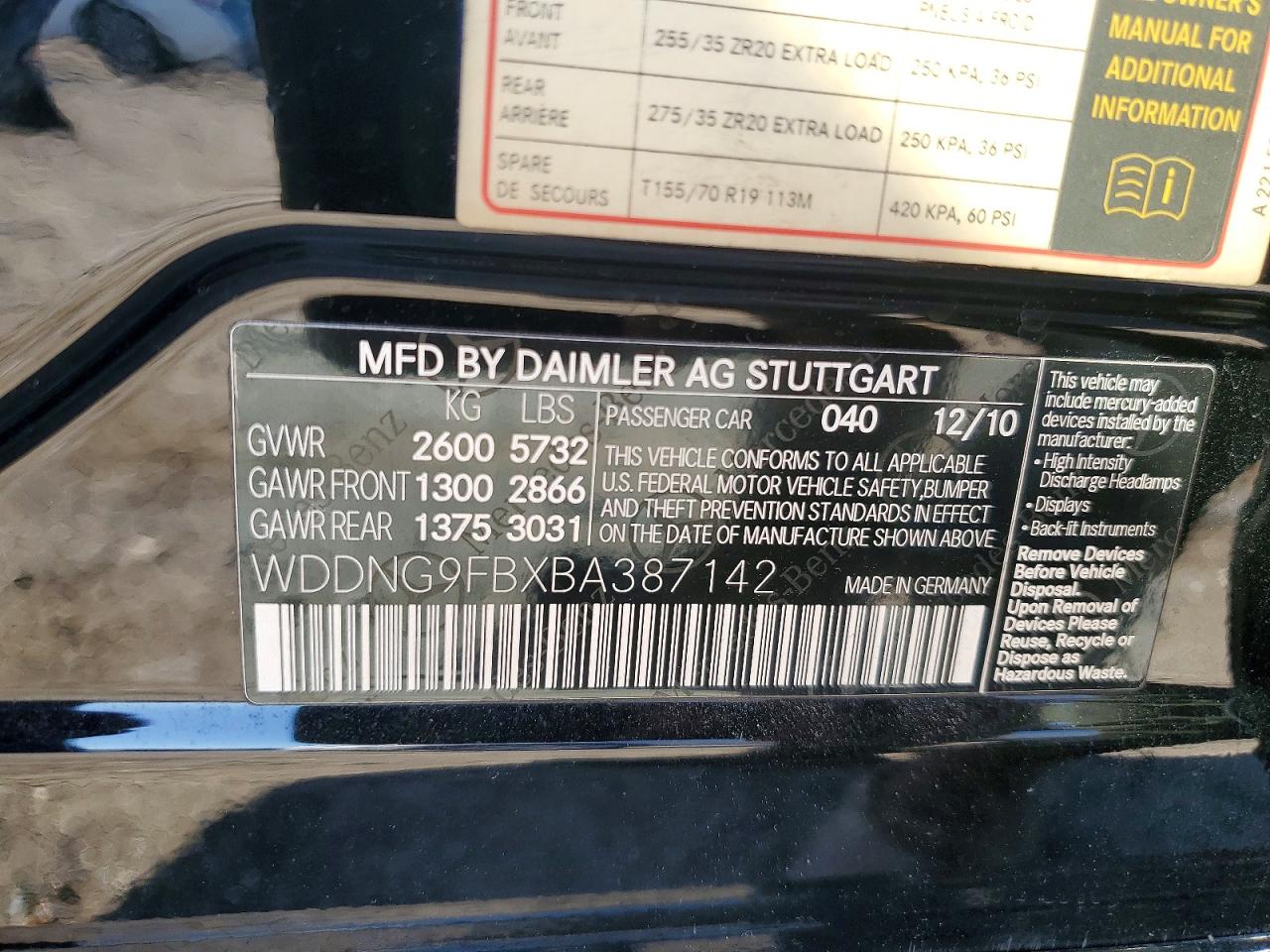 2011 Mercedes-benz S 400 Черный vin: WDDNG9FBXBA387142