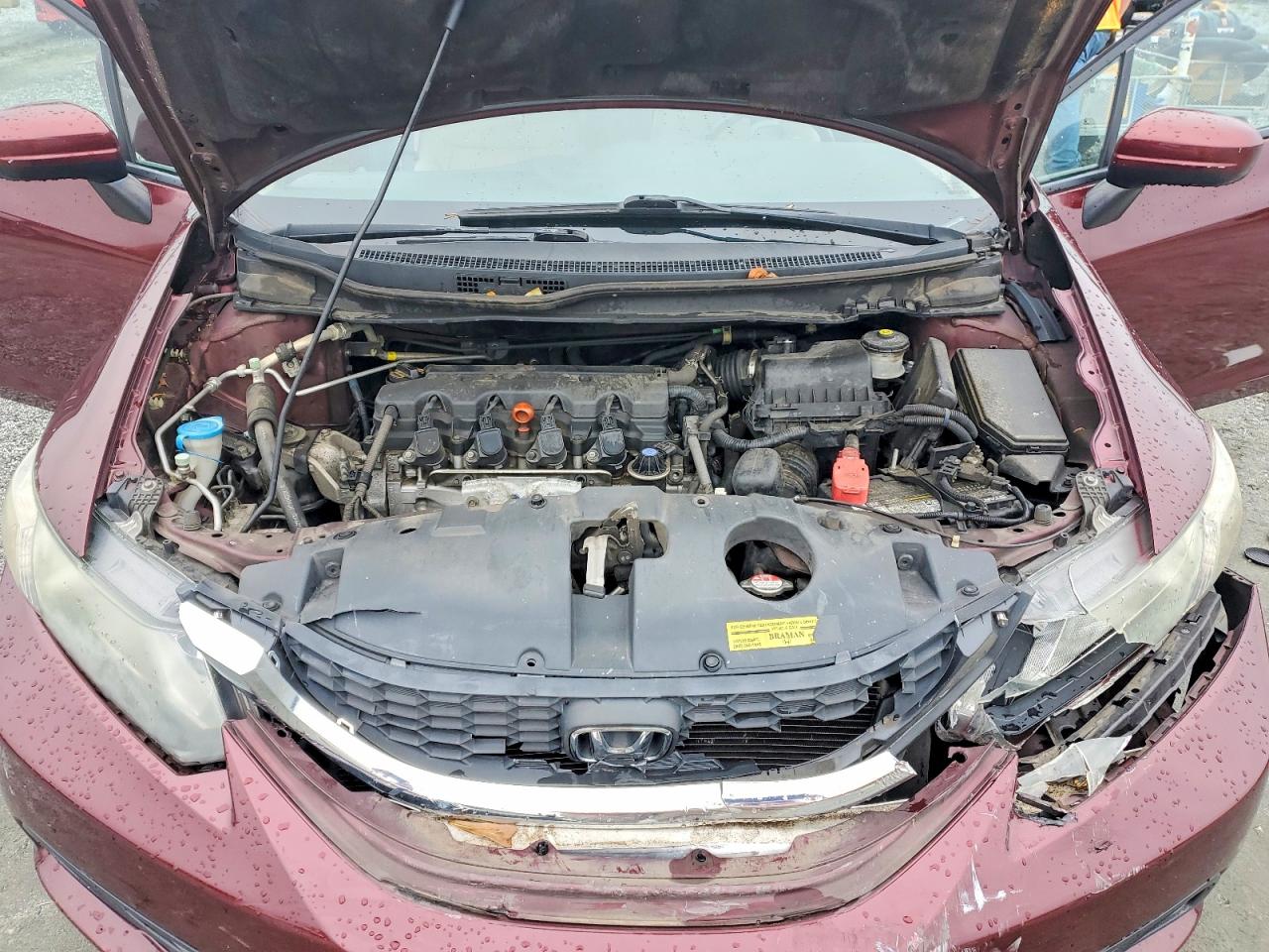 2014 Honda Civic Lx Burgundy vin: 19XFB2F55EE051723