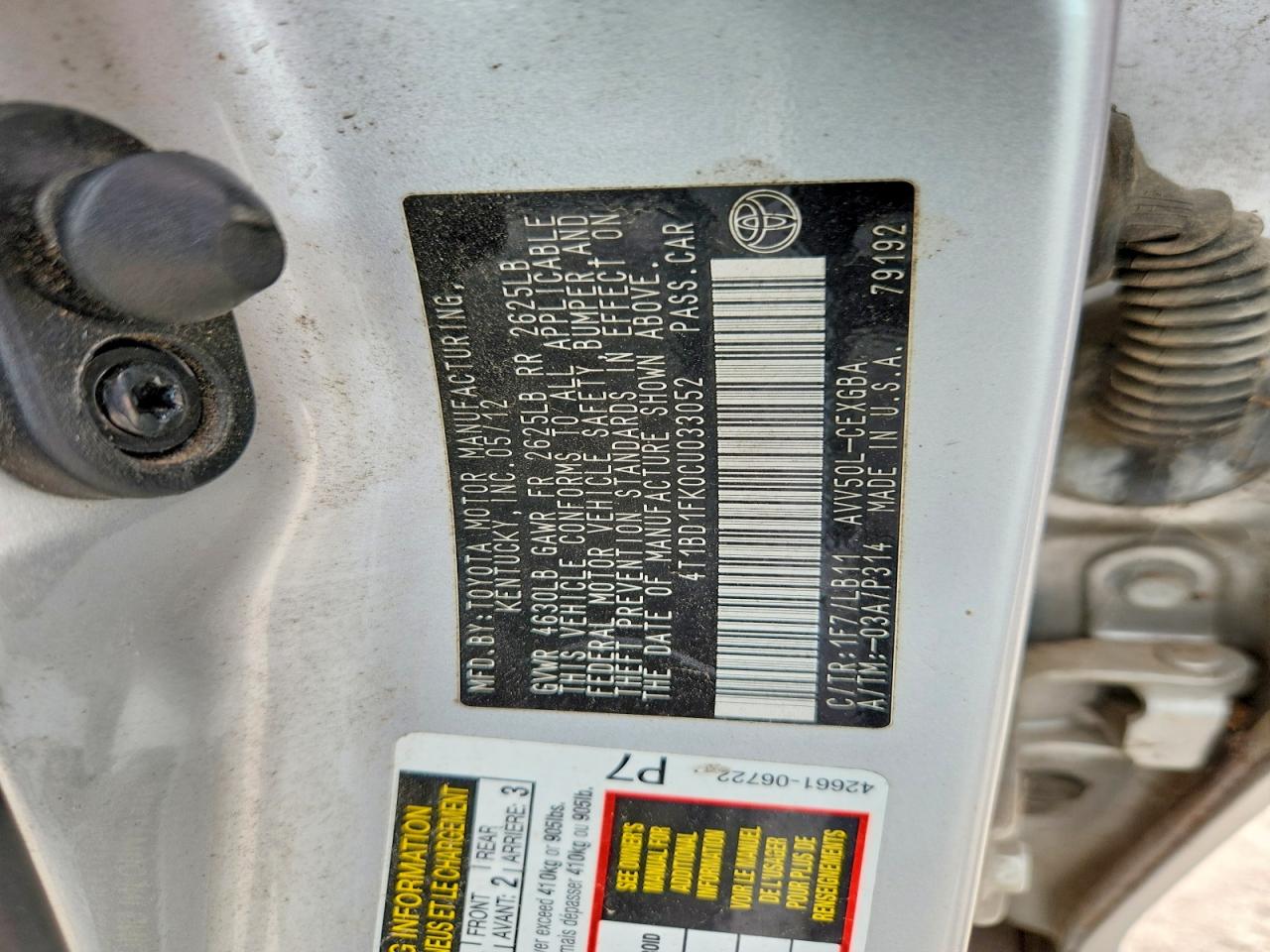 2012 Toyota Camry Hybrid Xle Серебряный vin: 4T1BD1FK0CU033052
