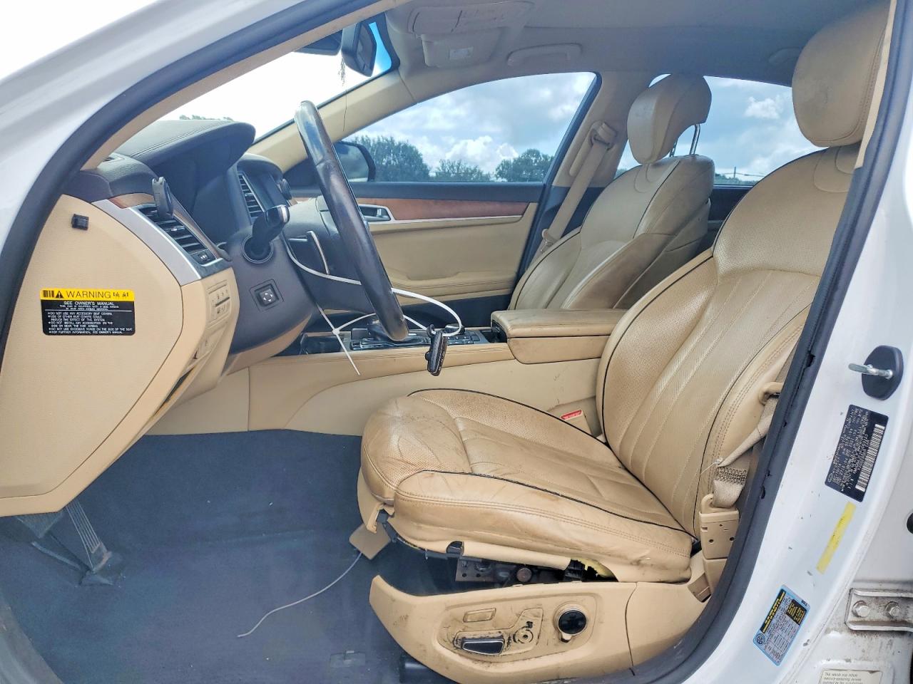 2015 Hyundai Genesis 3.8l White vin: KMHGN4JE2FU069223