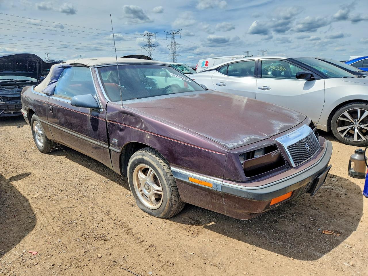1991 Chrysler Lebaron Purple vin: 1C3XJ4536MG100515