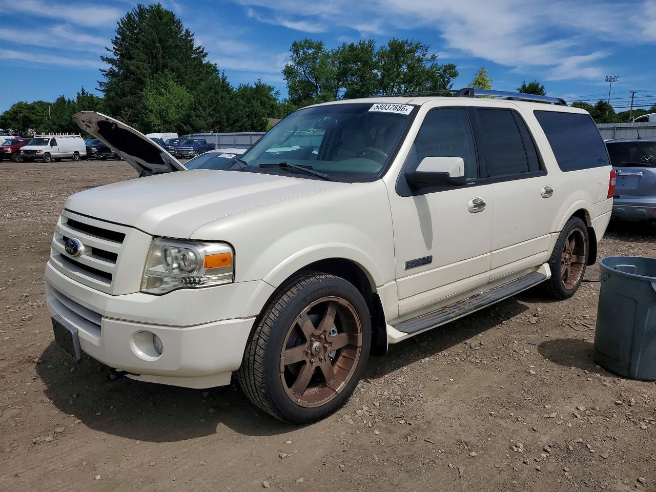 2007 Ford Expedition El Limited White vin: 1FMFK20567LA08197