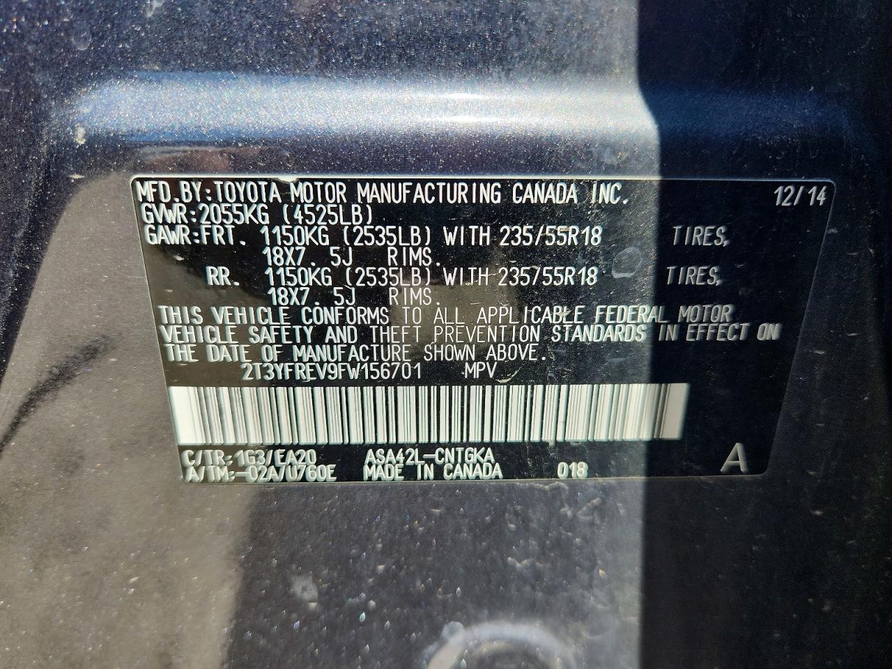 2015 Toyota Rav4 Limited Gray vin: 2T3YFREV9FW156701