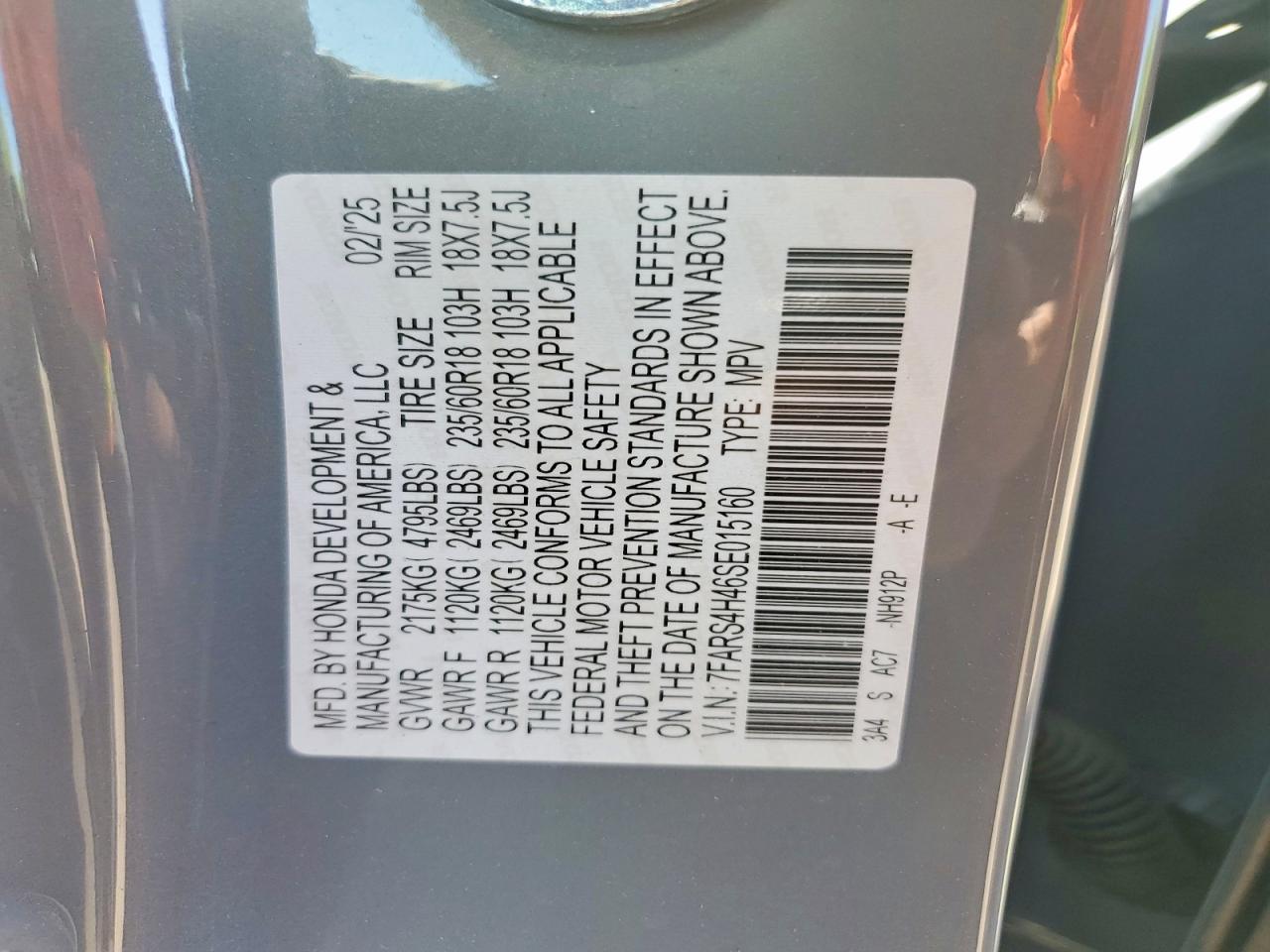 2025 Honda Cr-v Ex Gray vin: 7FARS4H46SE015160