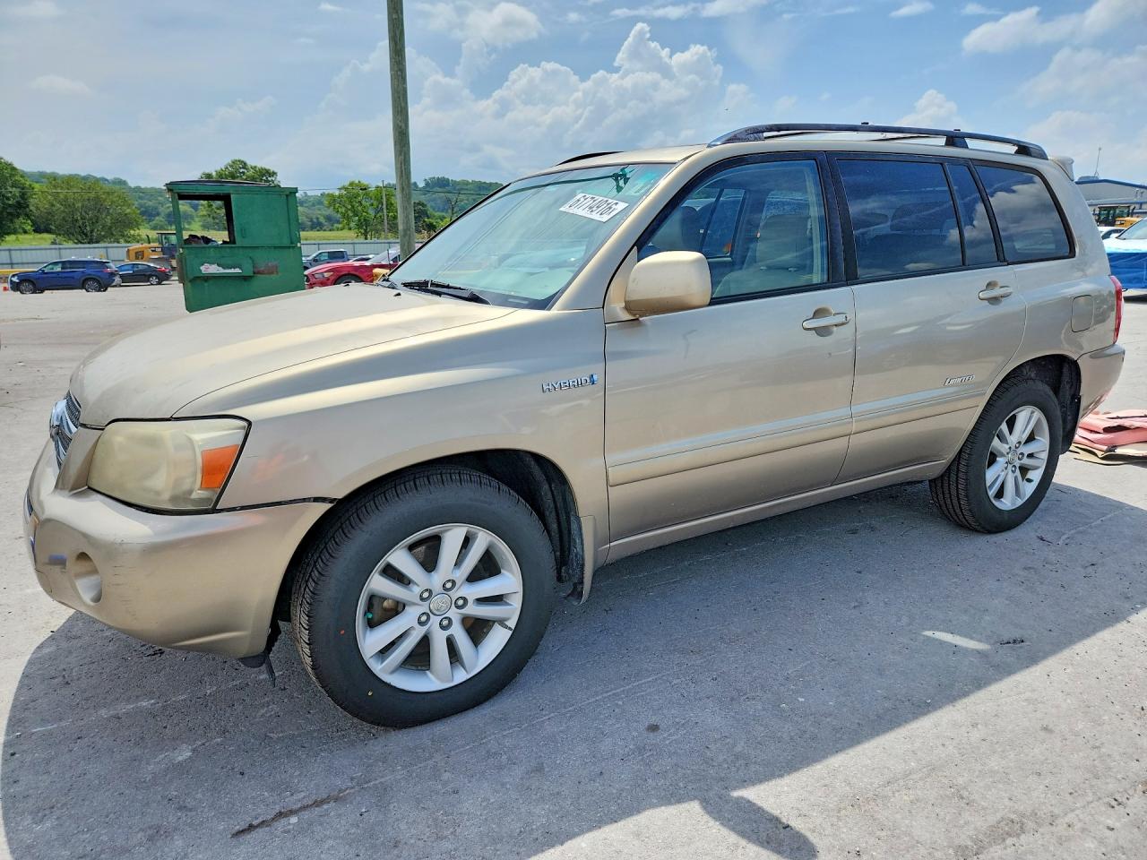 2007 Toyota Highlander Hybrid Gold vin: JTEDW21A170022677