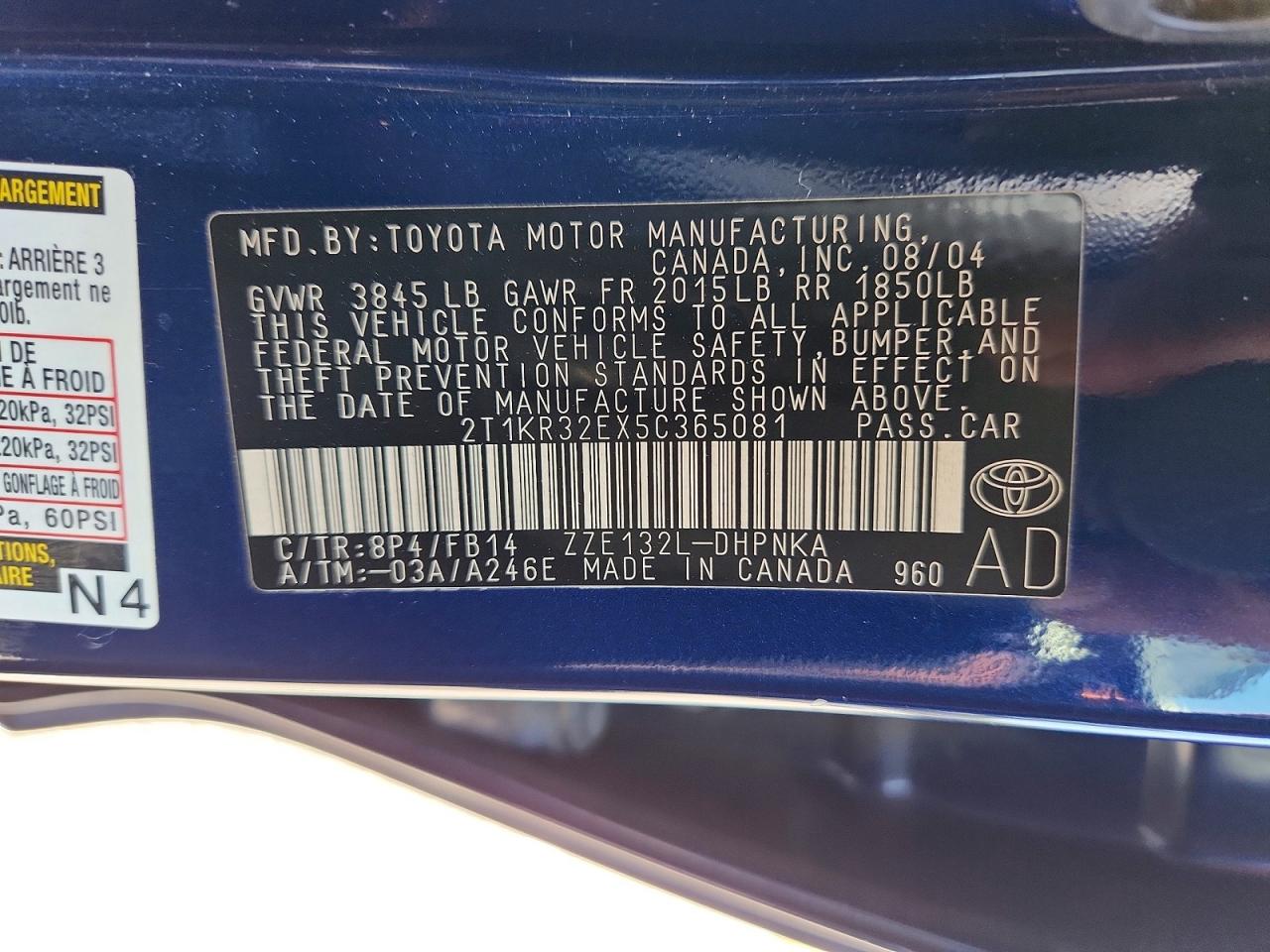 2005 Toyota Matrix Xr Синий vin: 2T1KR32EX5C365081