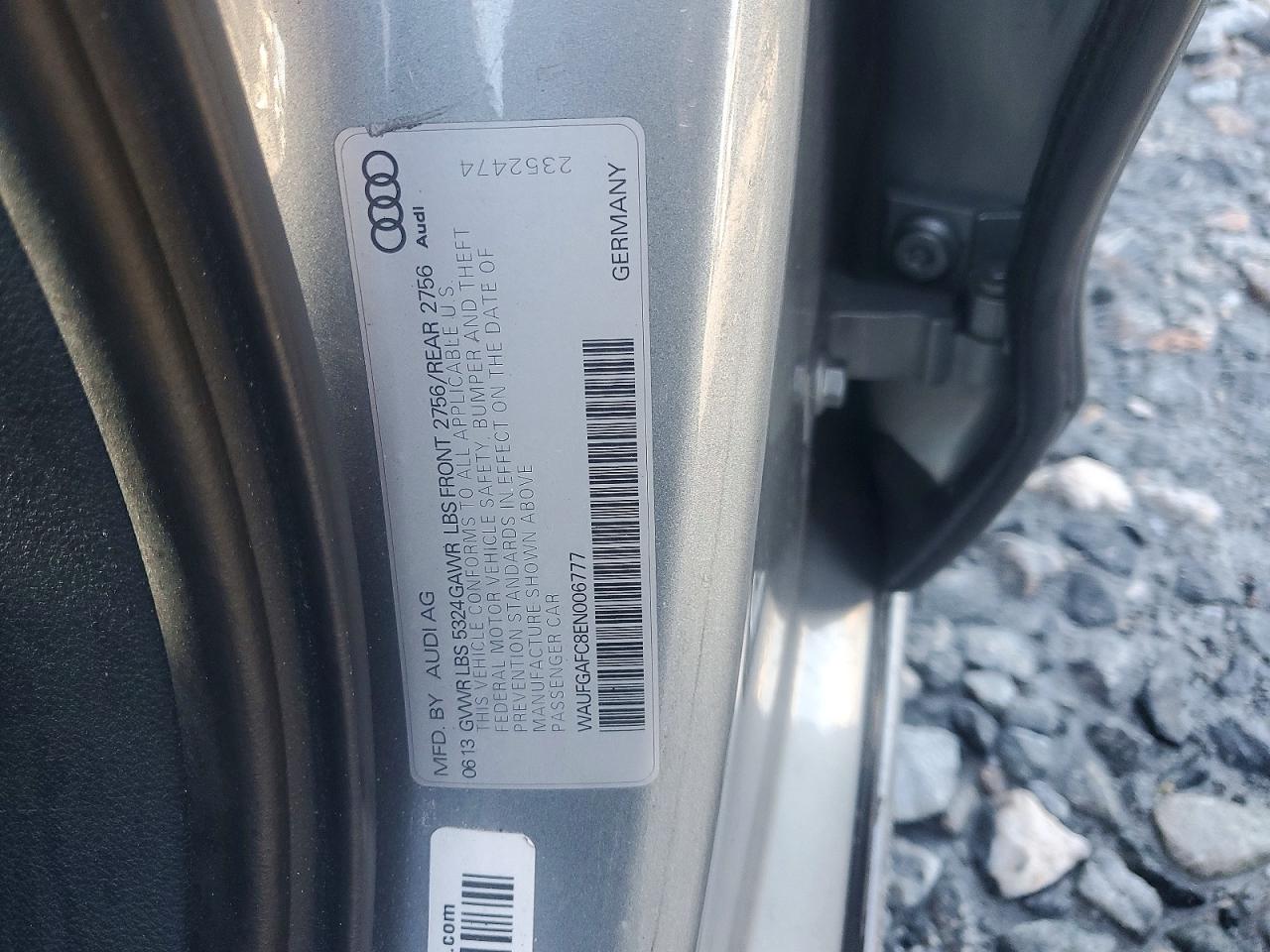 2014 Audi A6 Premium Plus Silver vin: WAUFGAFC8EN006777
