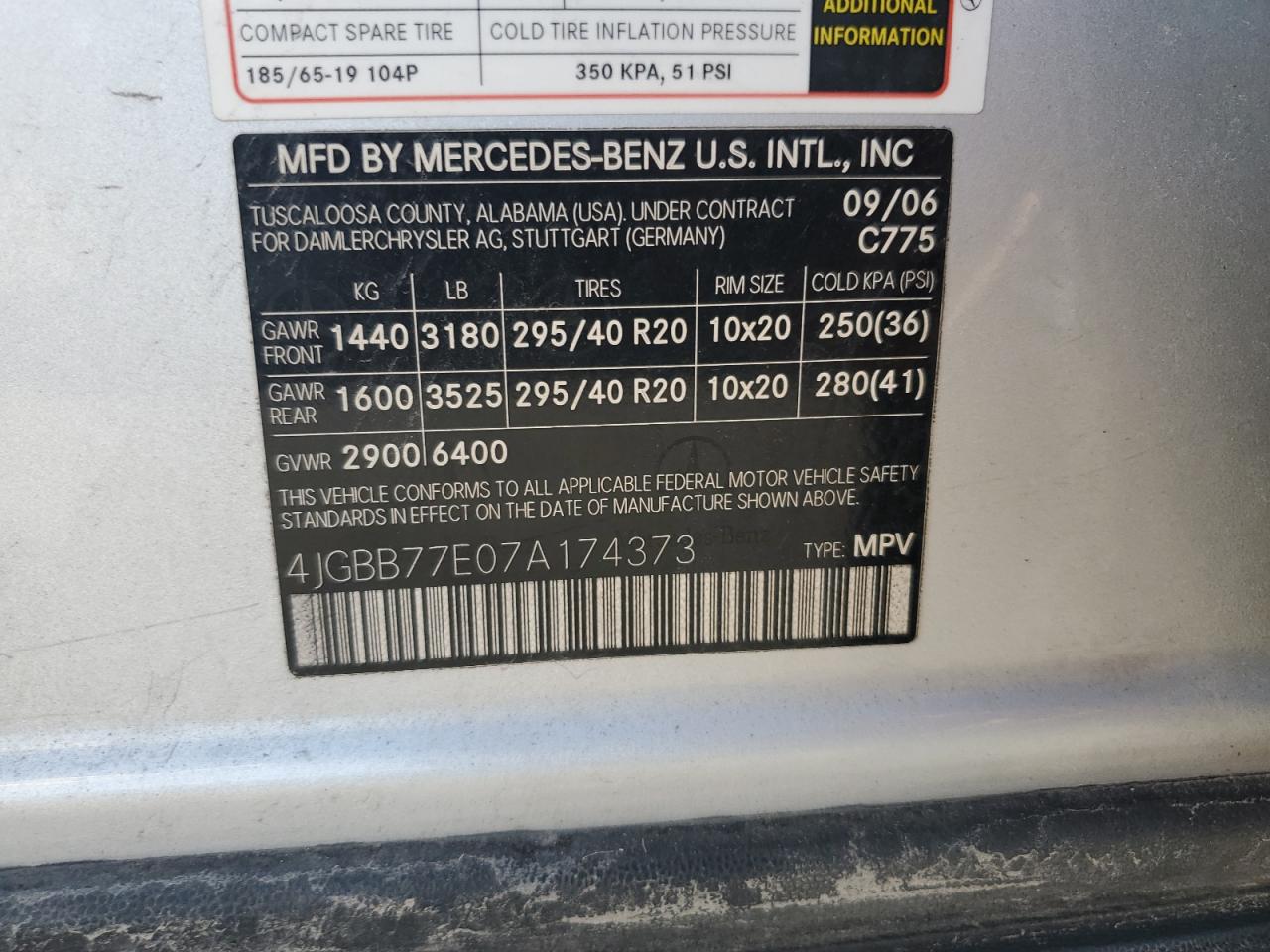 2007 Mercedes-benz Ml 63 Amg Silver vin: 4JGBB77E07A174373