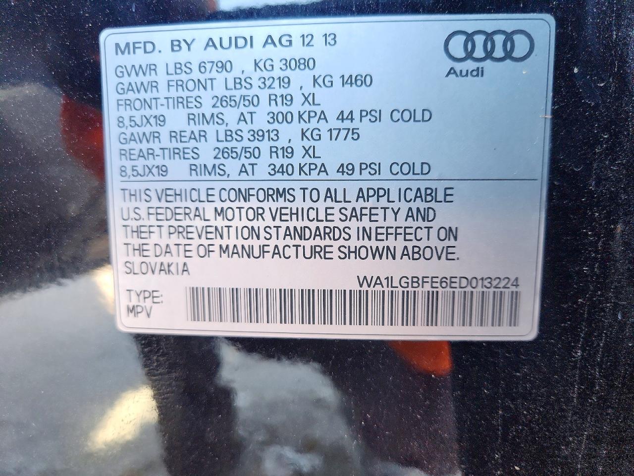 2014 Audi Q7 Premium Plus Black vin: WA1LGBFE6ED013224