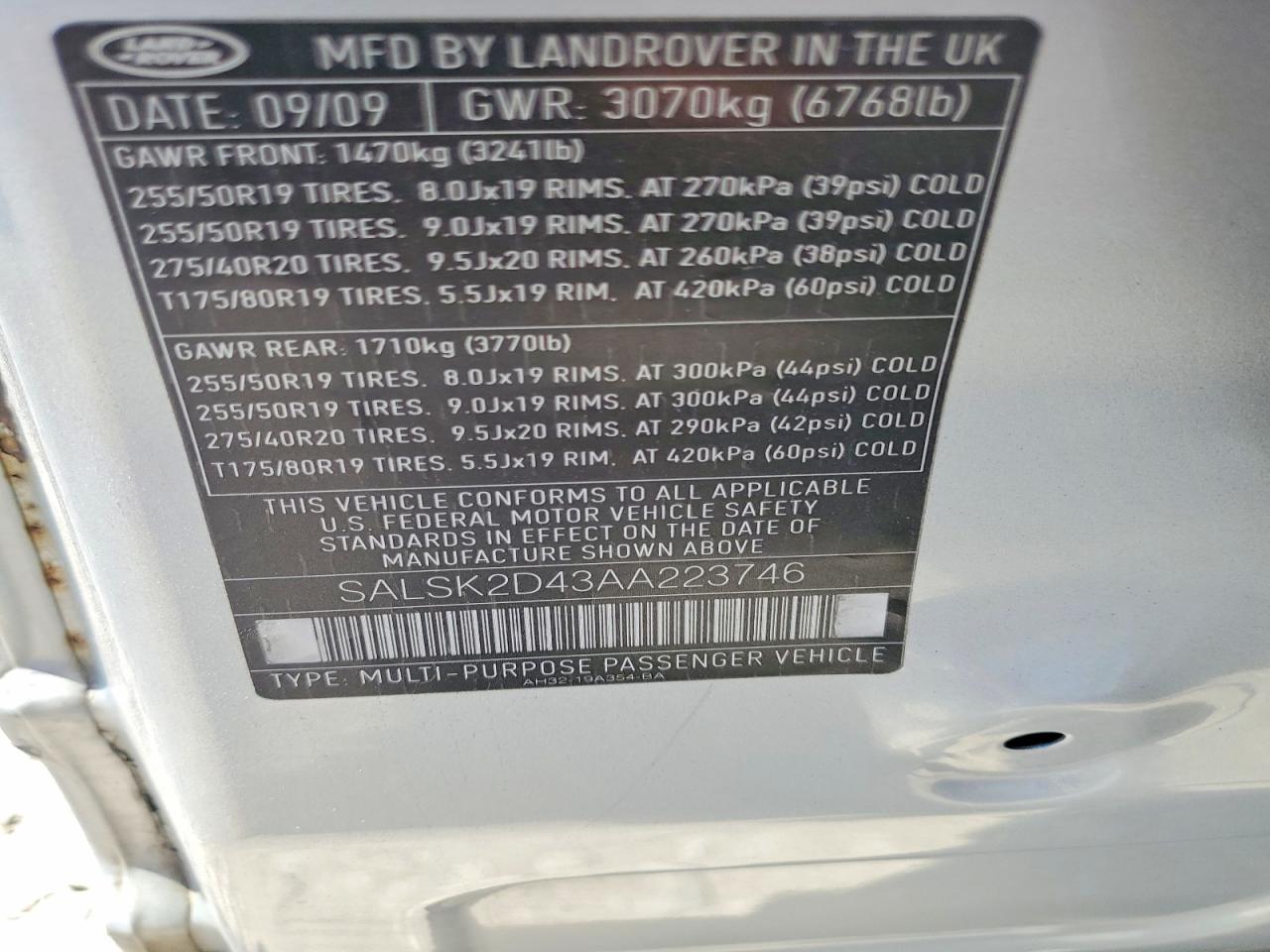 2010 Land Rover Range Rover Sport Lux Silver vin: SALSK2D43AA223746