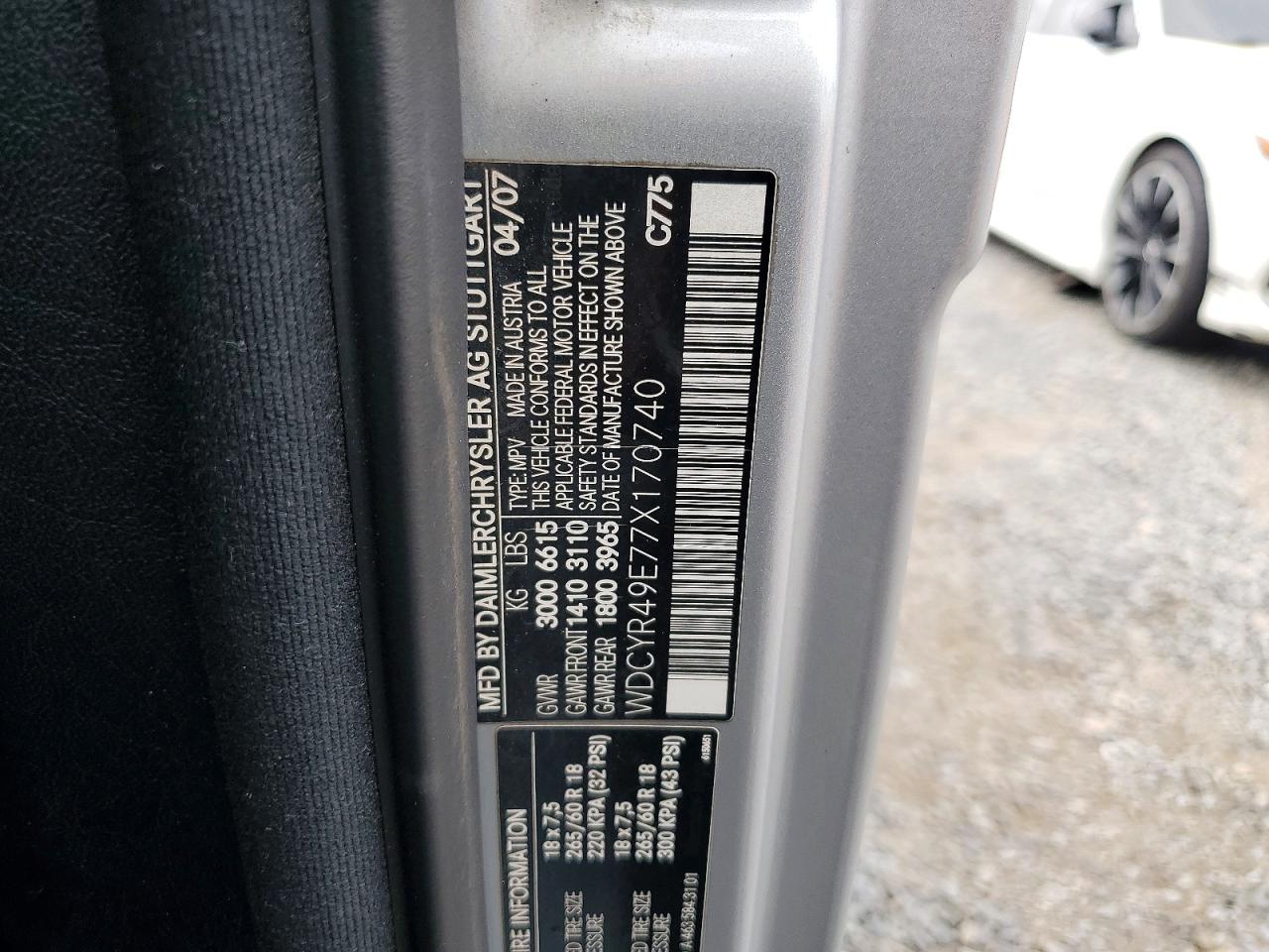 2007 Mercedes-benz G 500 Silver vin: WDCYR49E77X170740