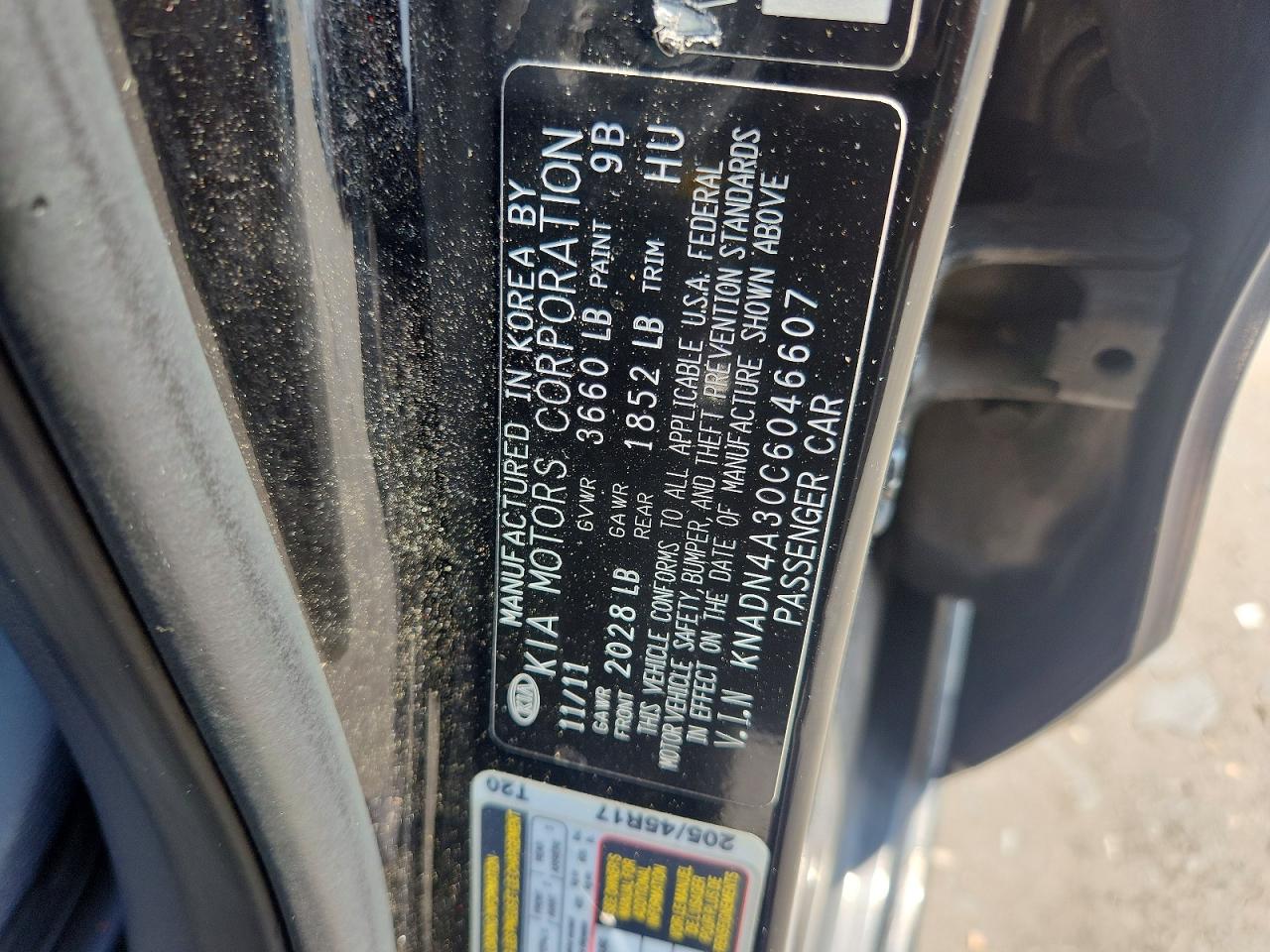 2012 Kia Rio Sx Black vin: KNADN4A30C6046607