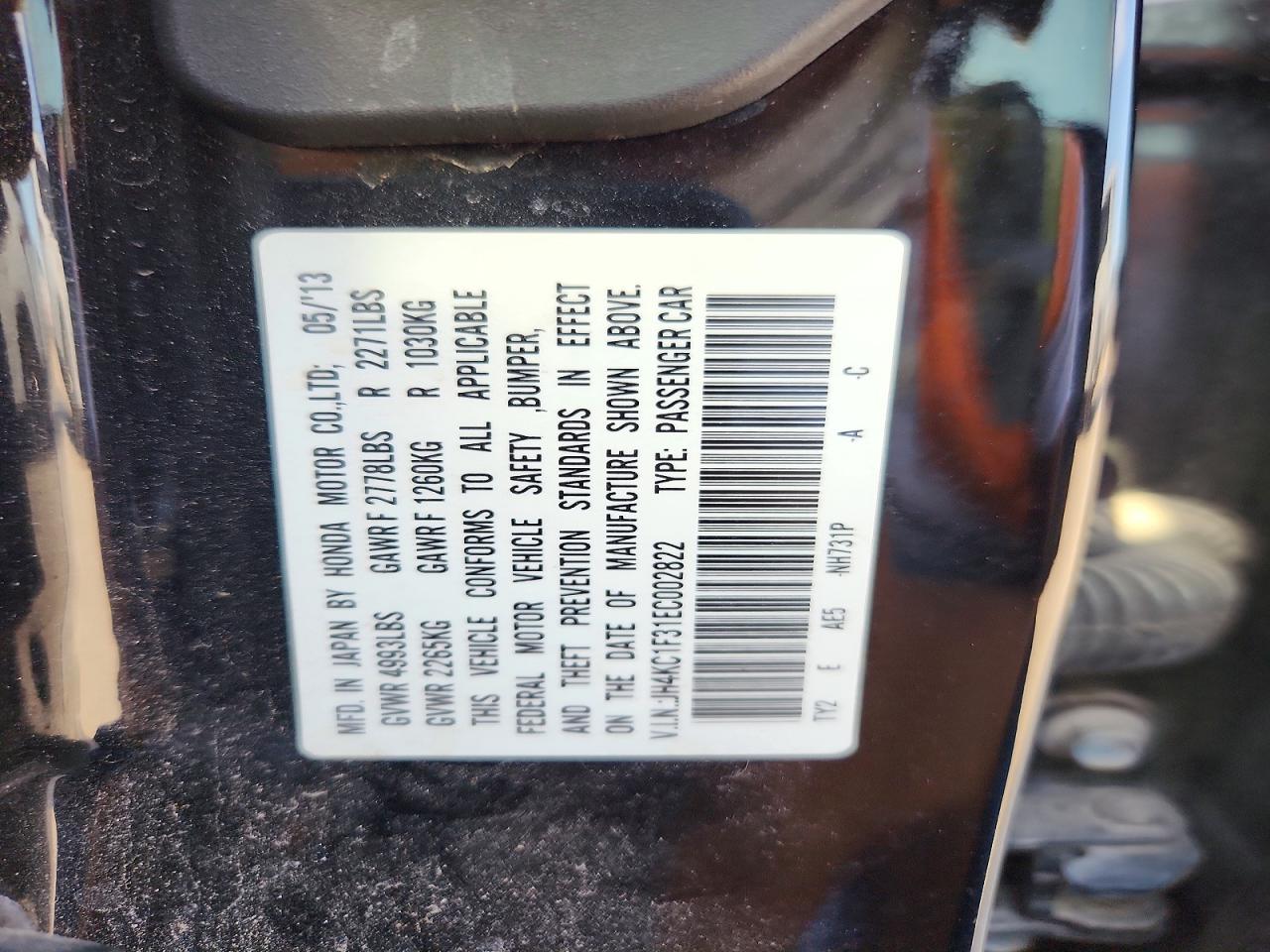2014 Acura Rlx Black vin: JH4KC1F31EC002822