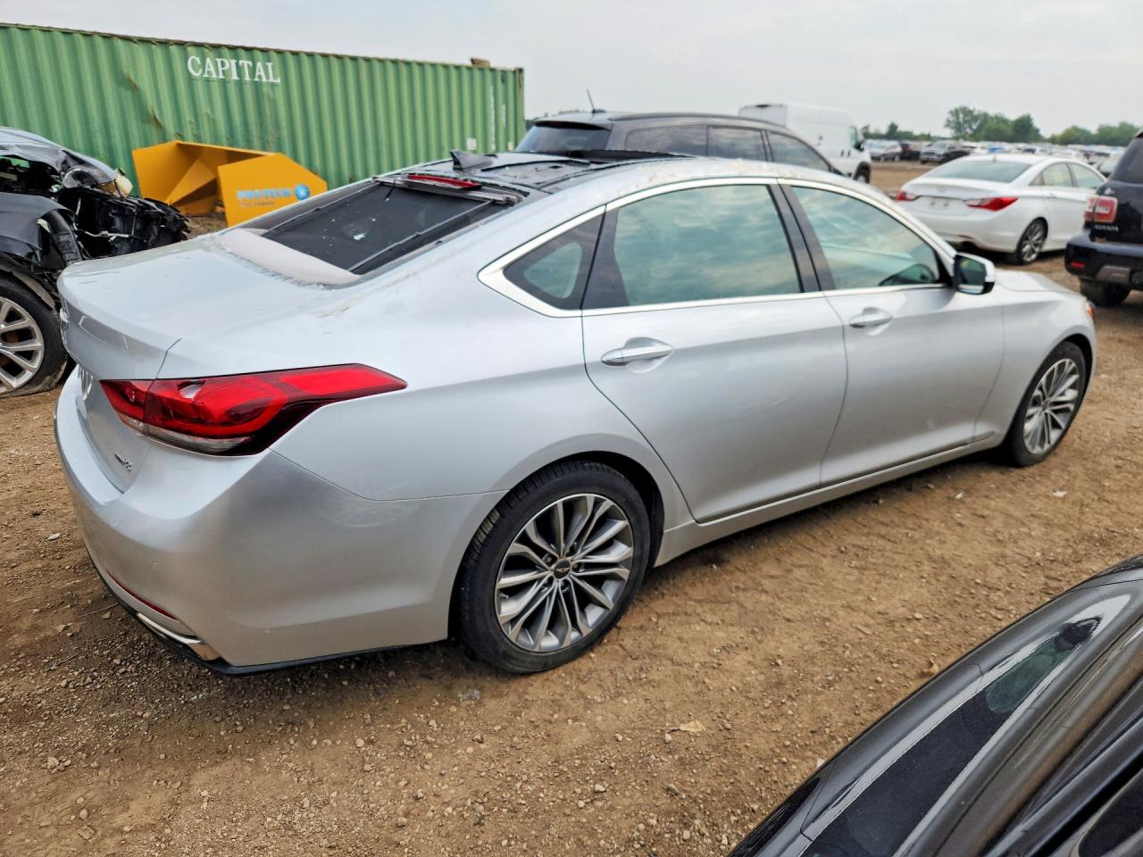 2015 Hyundai Genesis 3.8l Silver vin: KMHGN4JE1FU064482