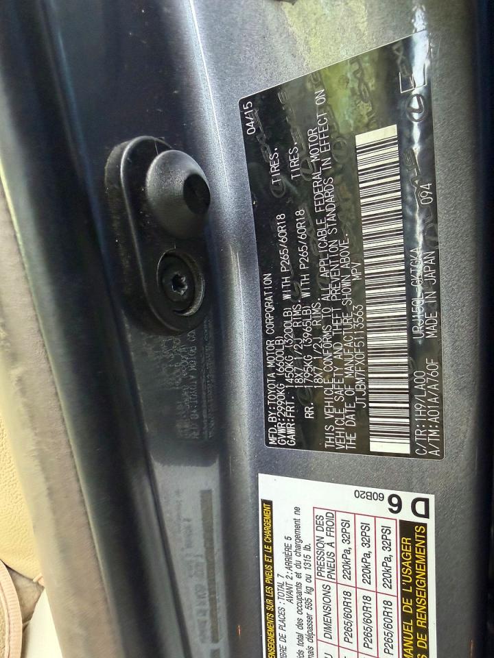 2015 Lexus Gx 460 Gray vin: JTJBM7FX0F5113563