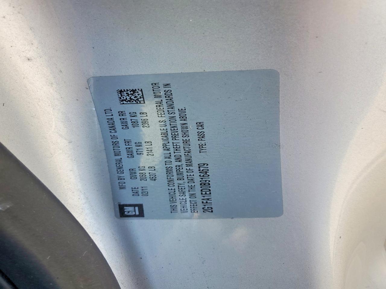 2011 Chevrolet Camaro Ls Silver vin: 2G1FA1ED0B9164679
