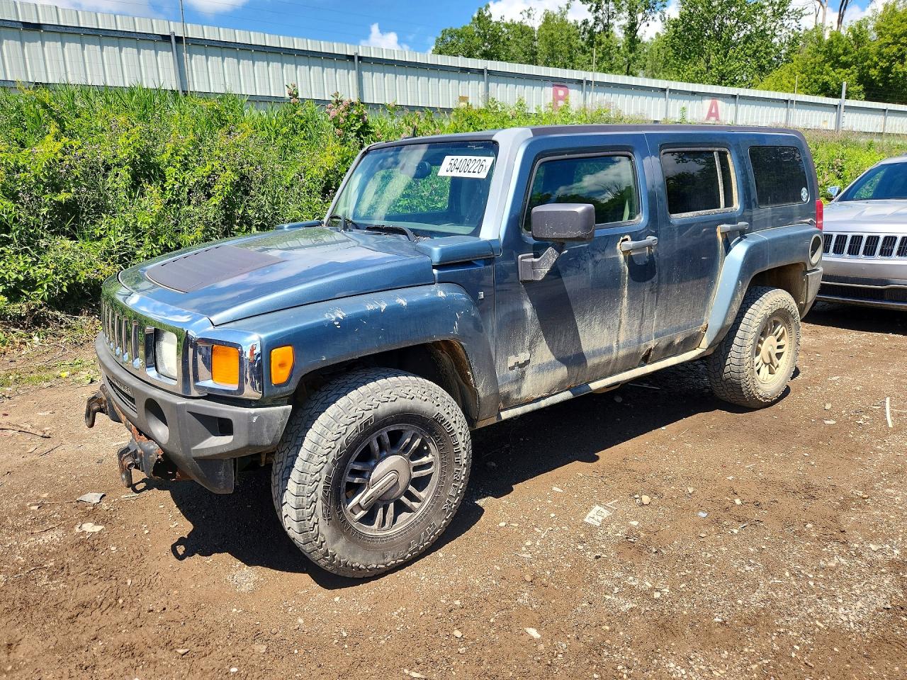 2007 Hummer H3 Blue vin: 5GTDN13E778233474