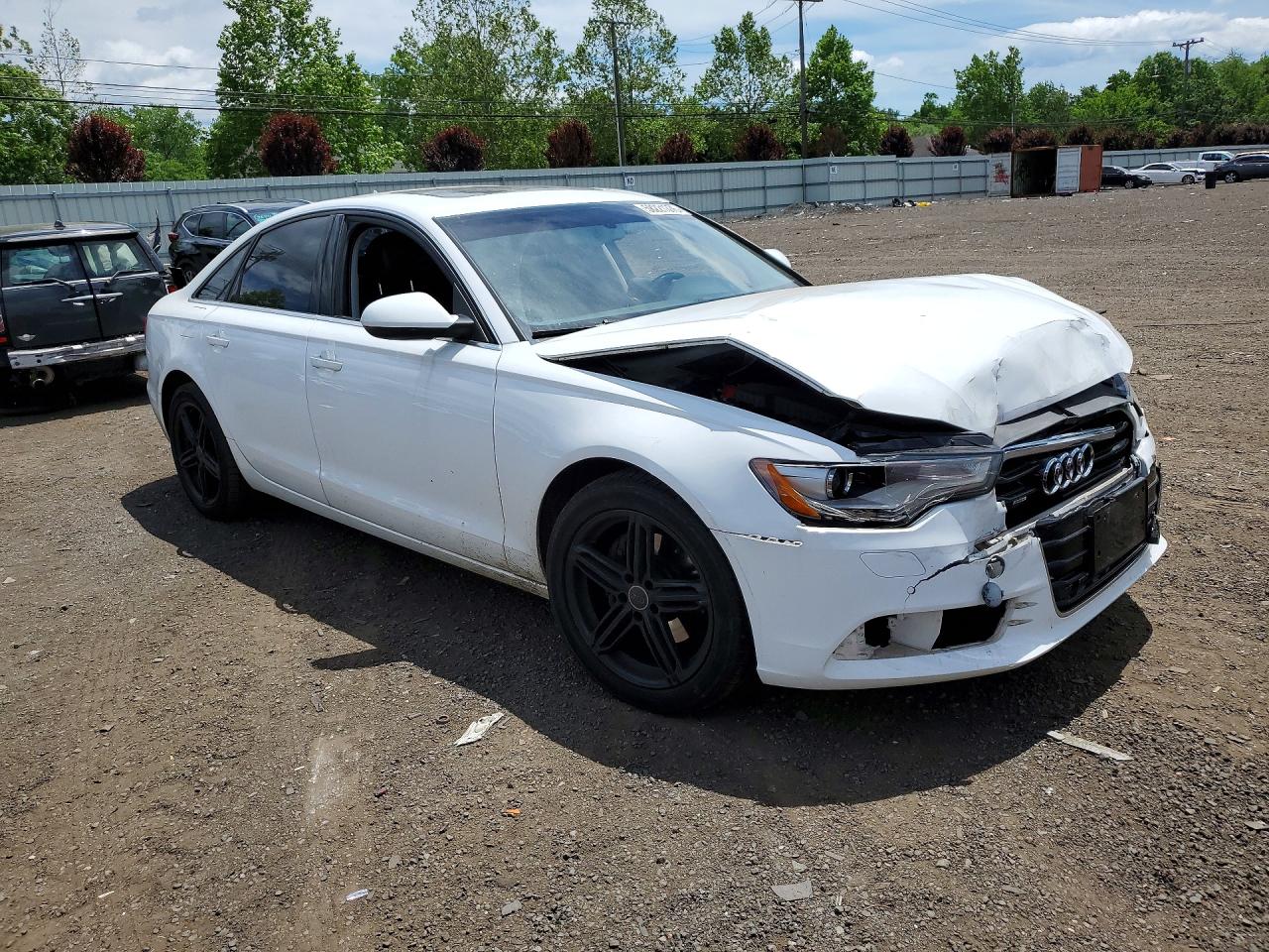 2013 Audi A6 Premium Plus White vin: WAUGFAFC5DN110200