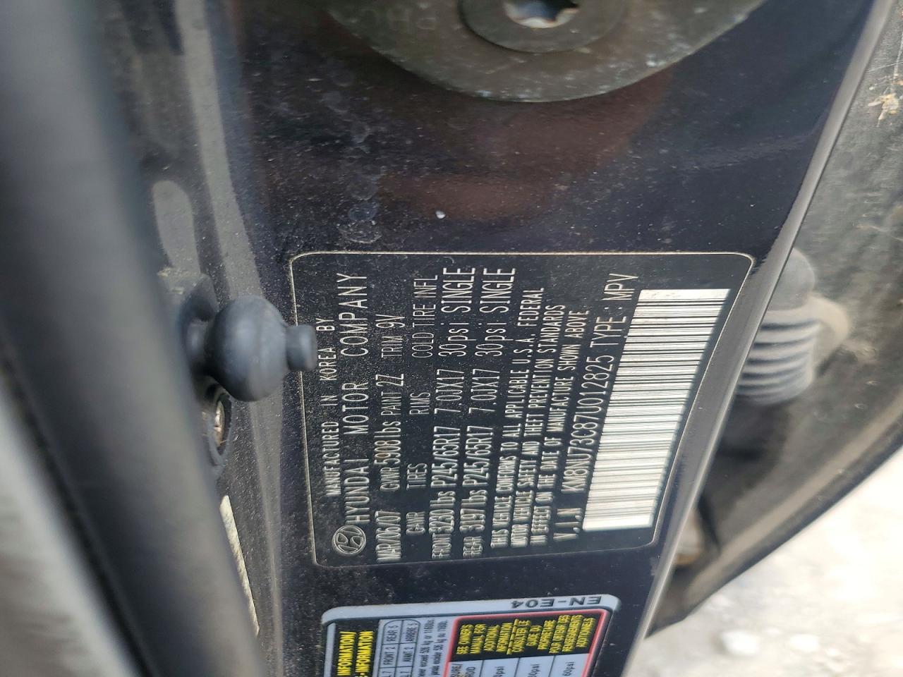 2007 Hyundai Veracruz Gls Charcoal vin: KM8NU73C87U012825
