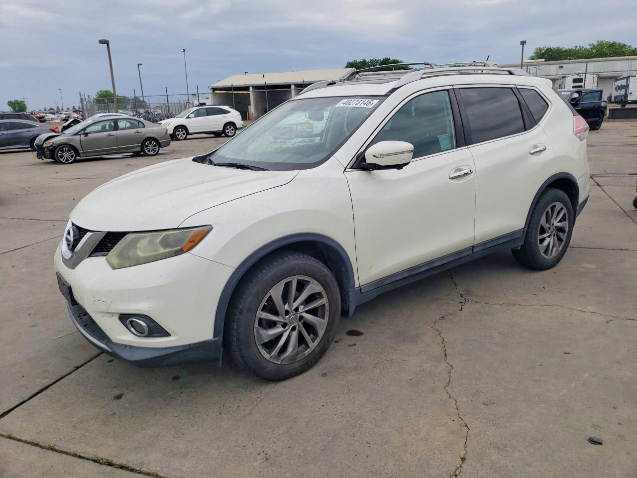 2015 Nissan Rogue S White vin: 5N1AT2MV2FC841463