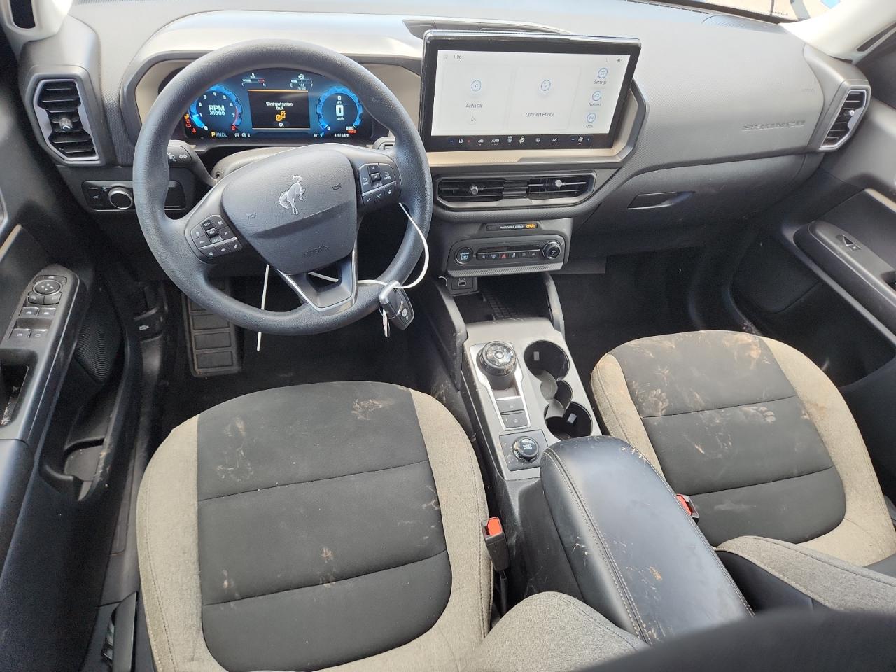2025 Ford Bronco Sport Big Bend Blue vin: 3FMCR9BNXSRE09685 Damage: Left Front Seat, Stained, Permanent