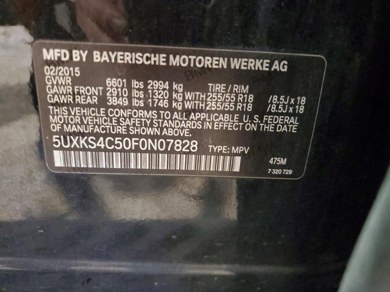 2015 Bmw X5 Xdrive35d Black vin: 5UXKS4C50F0N07828