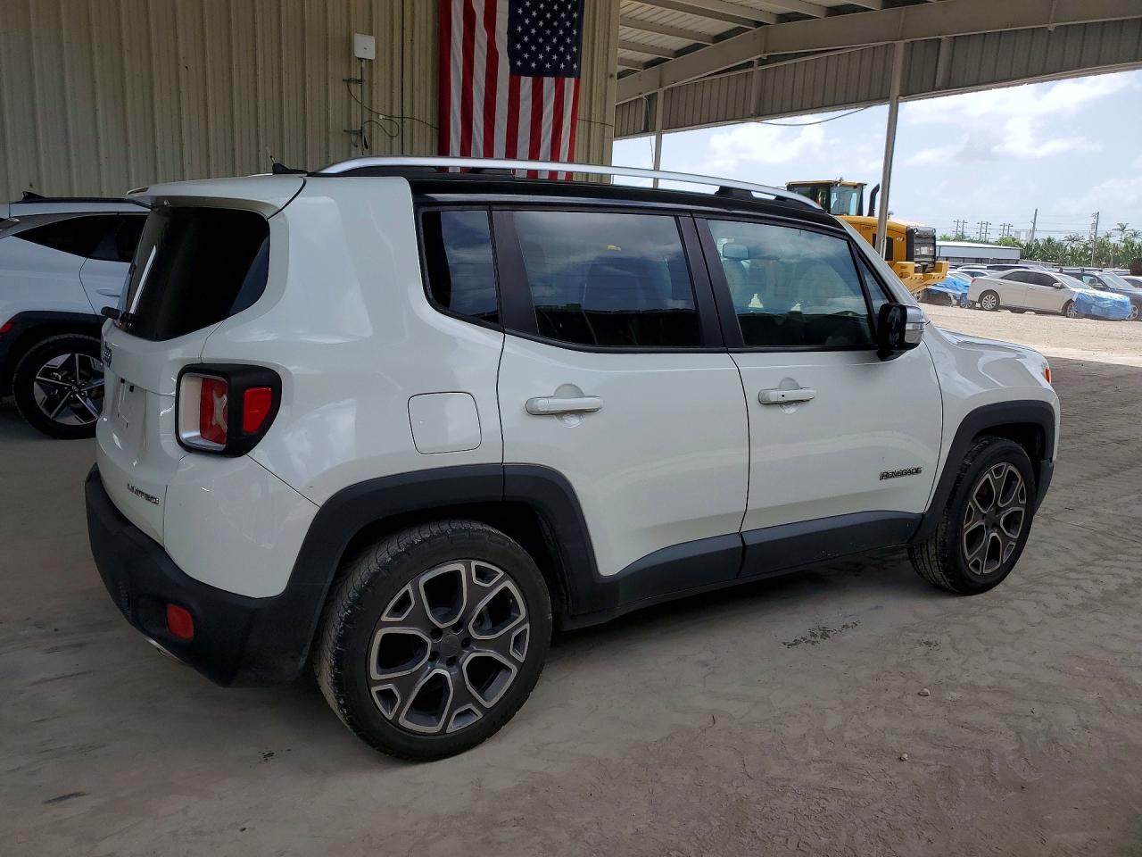 2015 Jeep Renegade Limited White vin: ZACCJADT1FPB31574