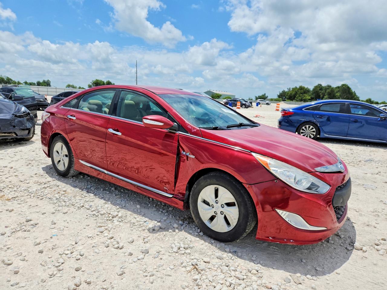2013 Hyundai Sonata Hybrid Red vin: KMHEC4A4XDA066850
