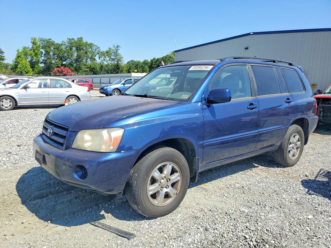 2007 Toyota Highlander Base Blue vin: JTEEP21A570216338