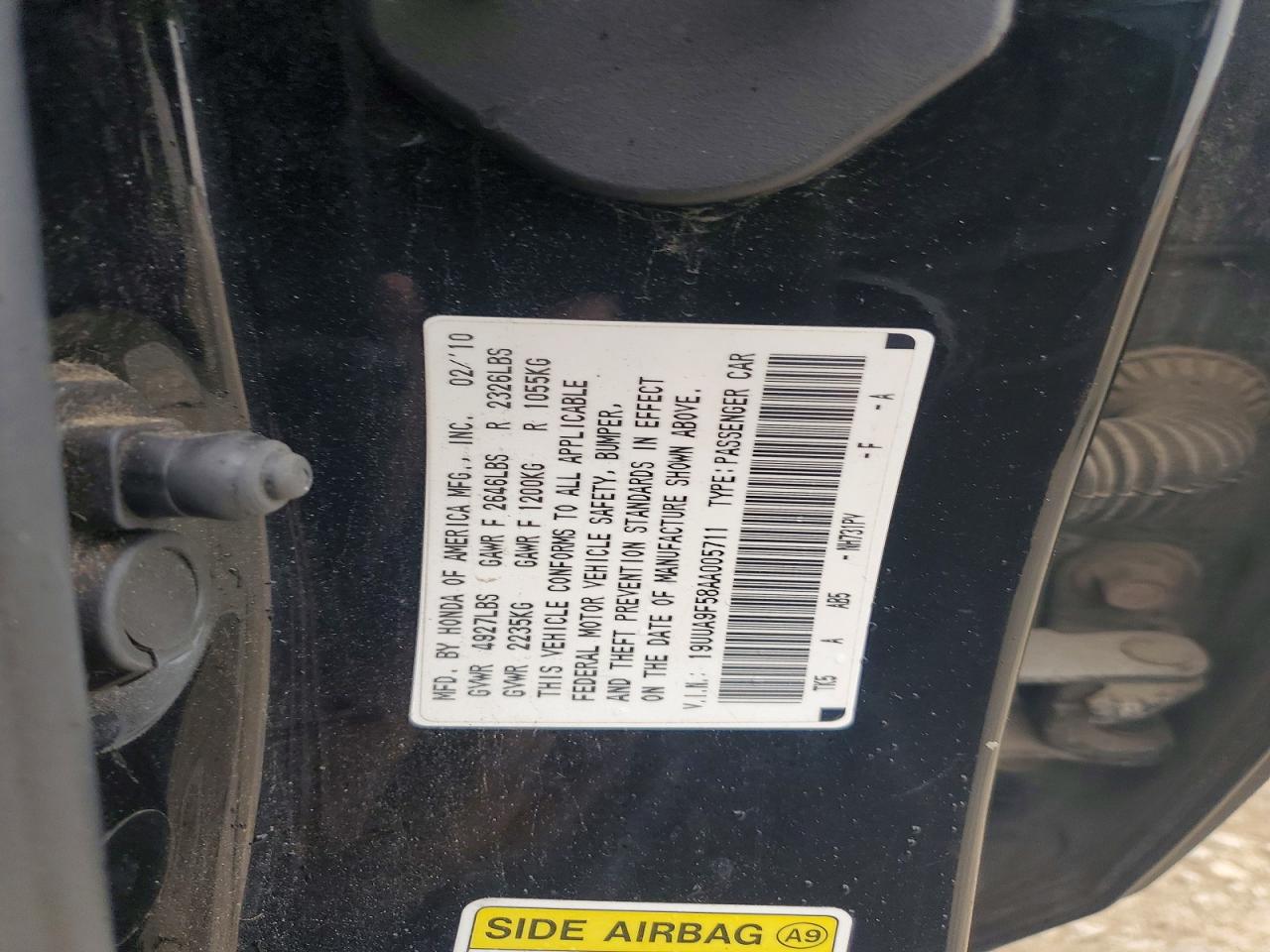 2010 Acura Tl Черный vin: 19UUA9F58AA005711