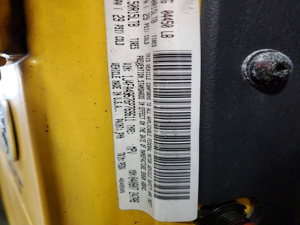 2006 Jeep Wrangler / Tj Sport Yellow vin: 1J4FA49S76P769611