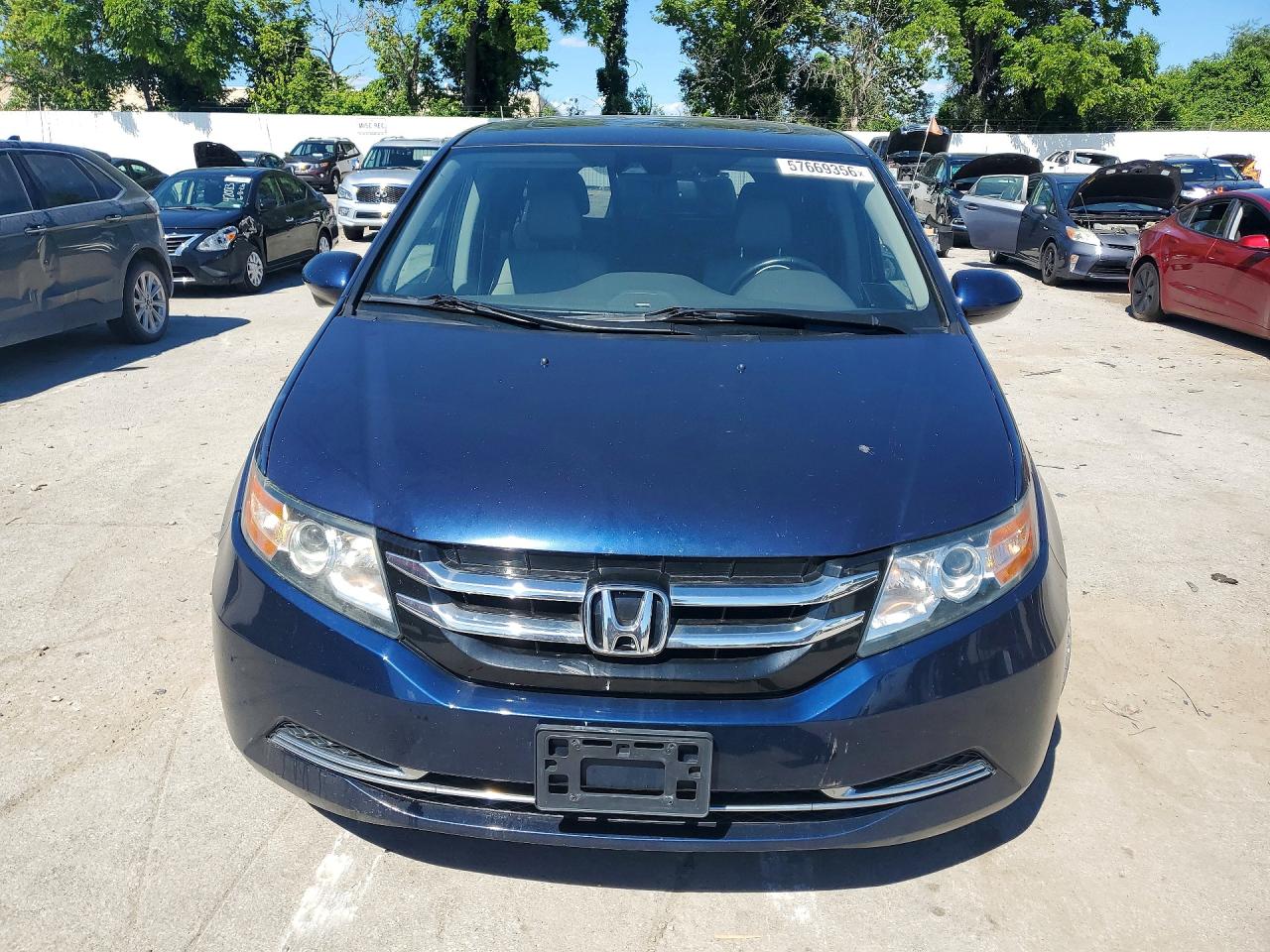 2014 Honda Odyssey Exl Синий vin: 5FNRL5H60EB133208