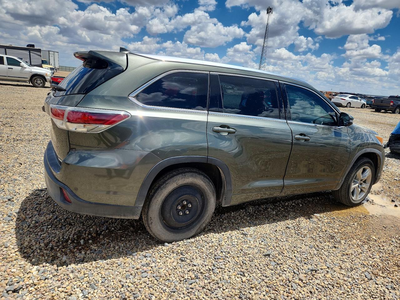 2014 Toyota Highlander Limited Зеленый vin: 5TDYKRFHXES015592
