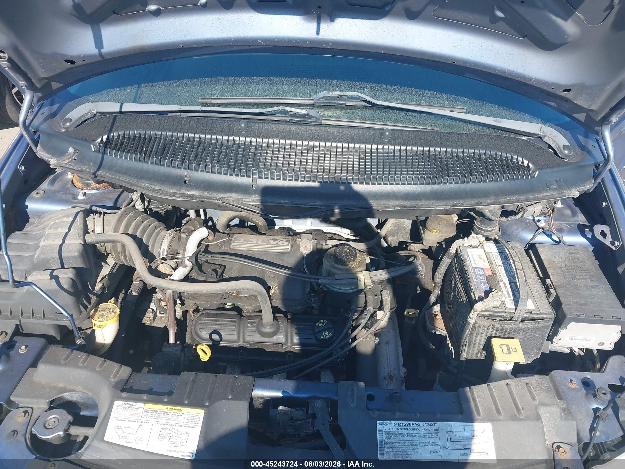 2007 Chrysler Town & Country Lx Blue vin: 2A4GP44R47R284995