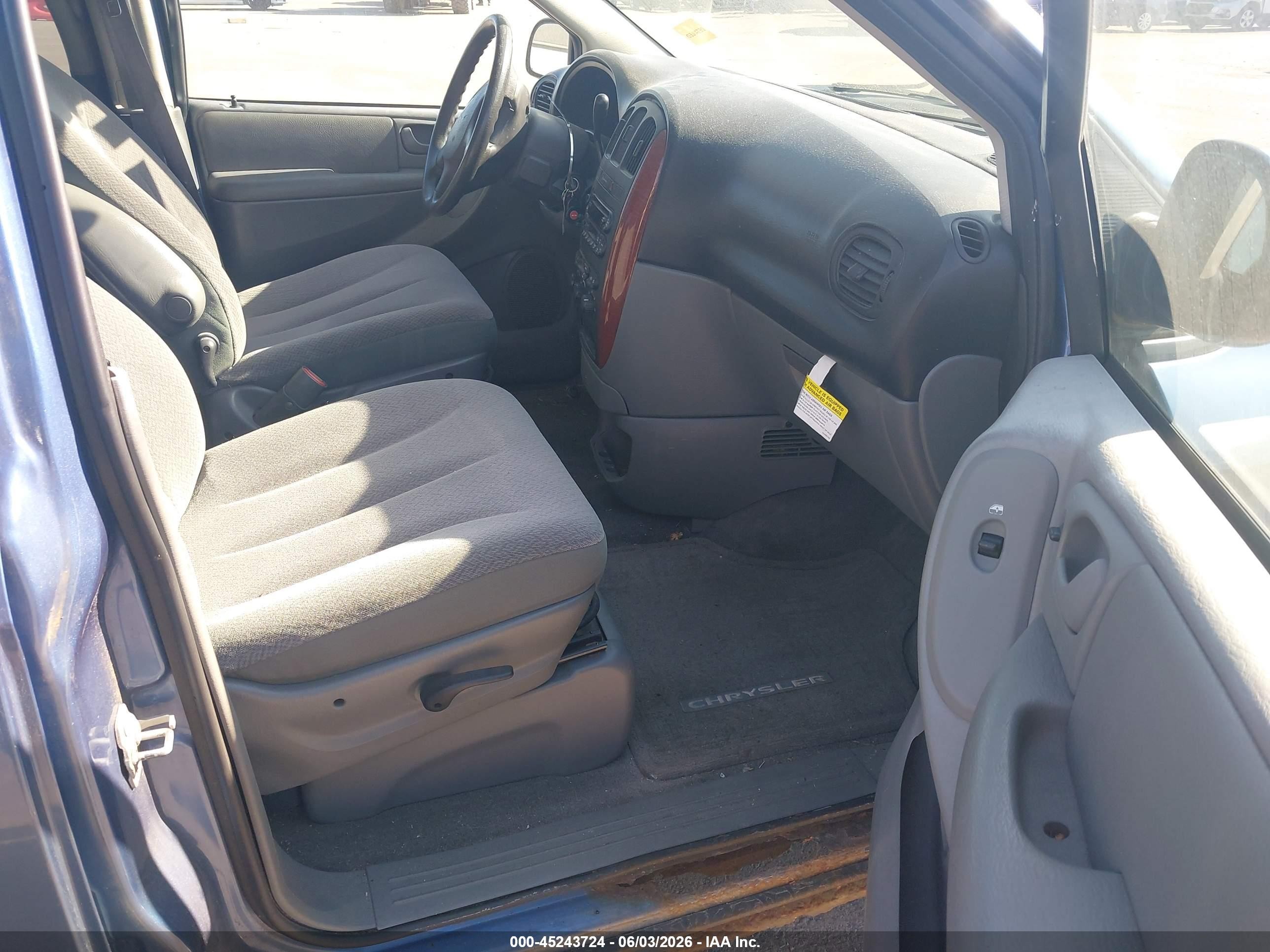 2007 Chrysler Town & Country Lx Blue vin: 2A4GP44R47R284995