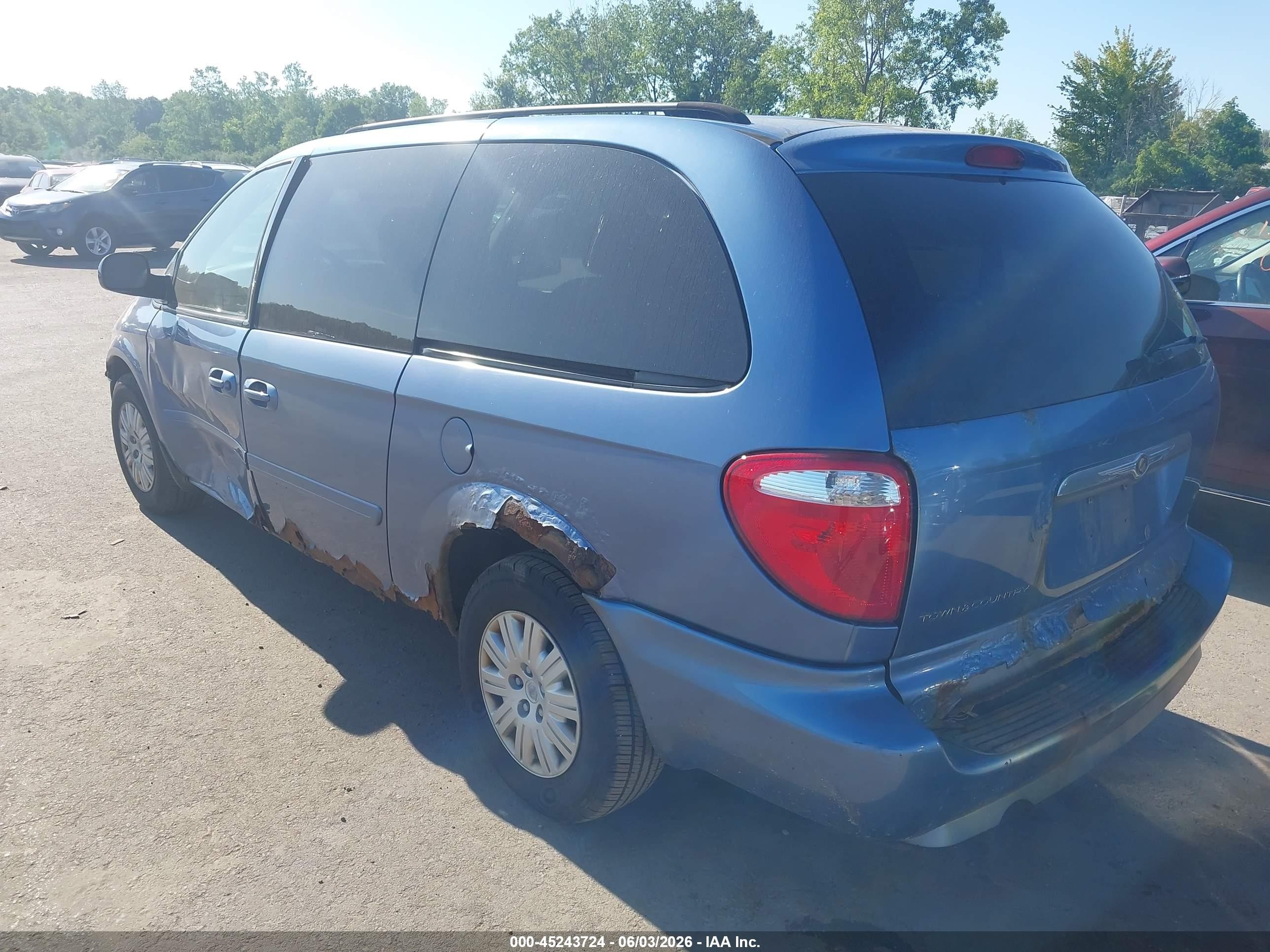 2007 Chrysler Town & Country Lx Blue vin: 2A4GP44R47R284995