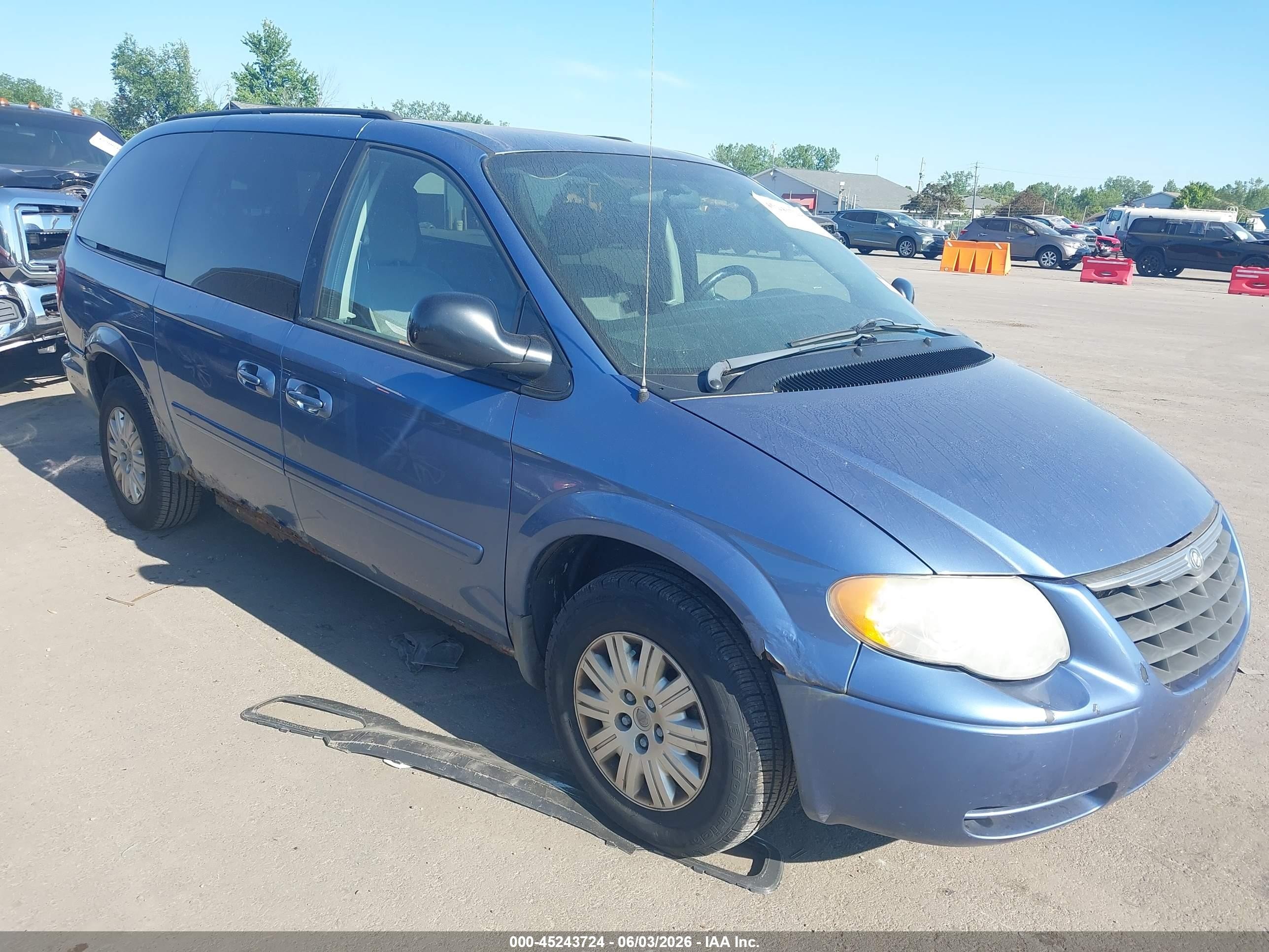 2007 Chrysler Town & Country Lx Blue vin: 2A4GP44R47R284995