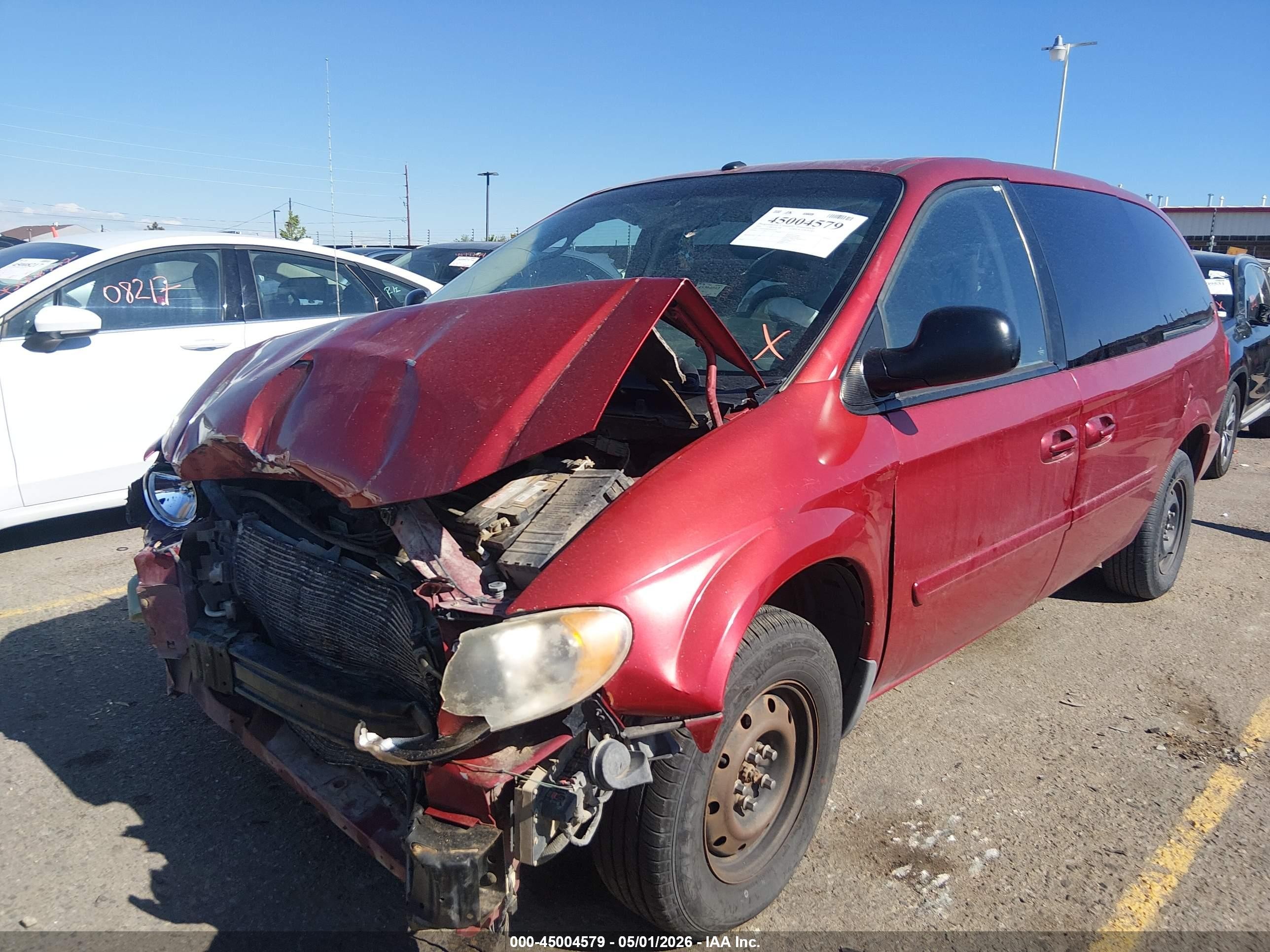 2007 Chrysler Town & Country Lx Red vin: 2A4GP44R87R161023