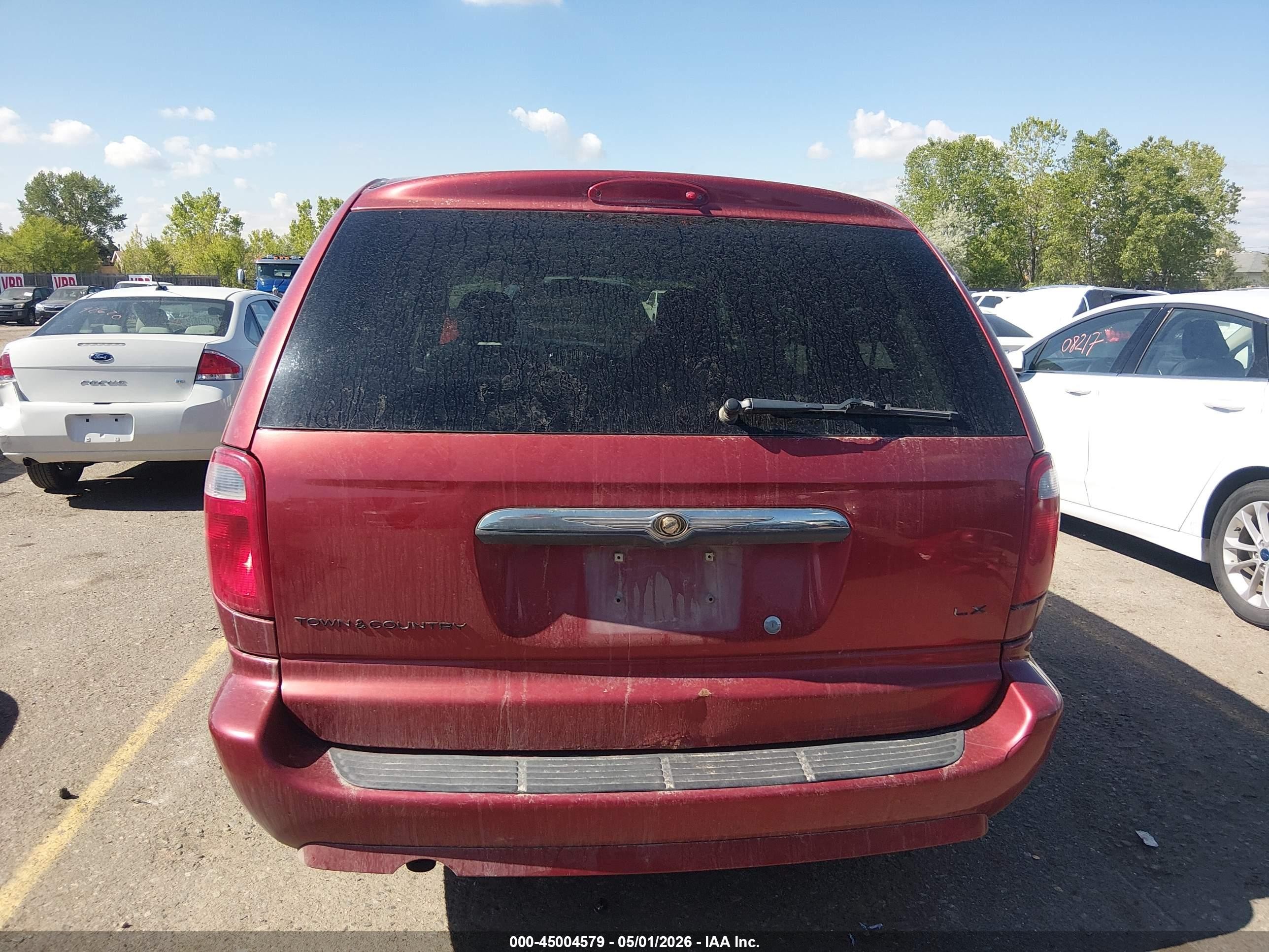 2007 Chrysler Town & Country Lx Red vin: 2A4GP44R87R161023