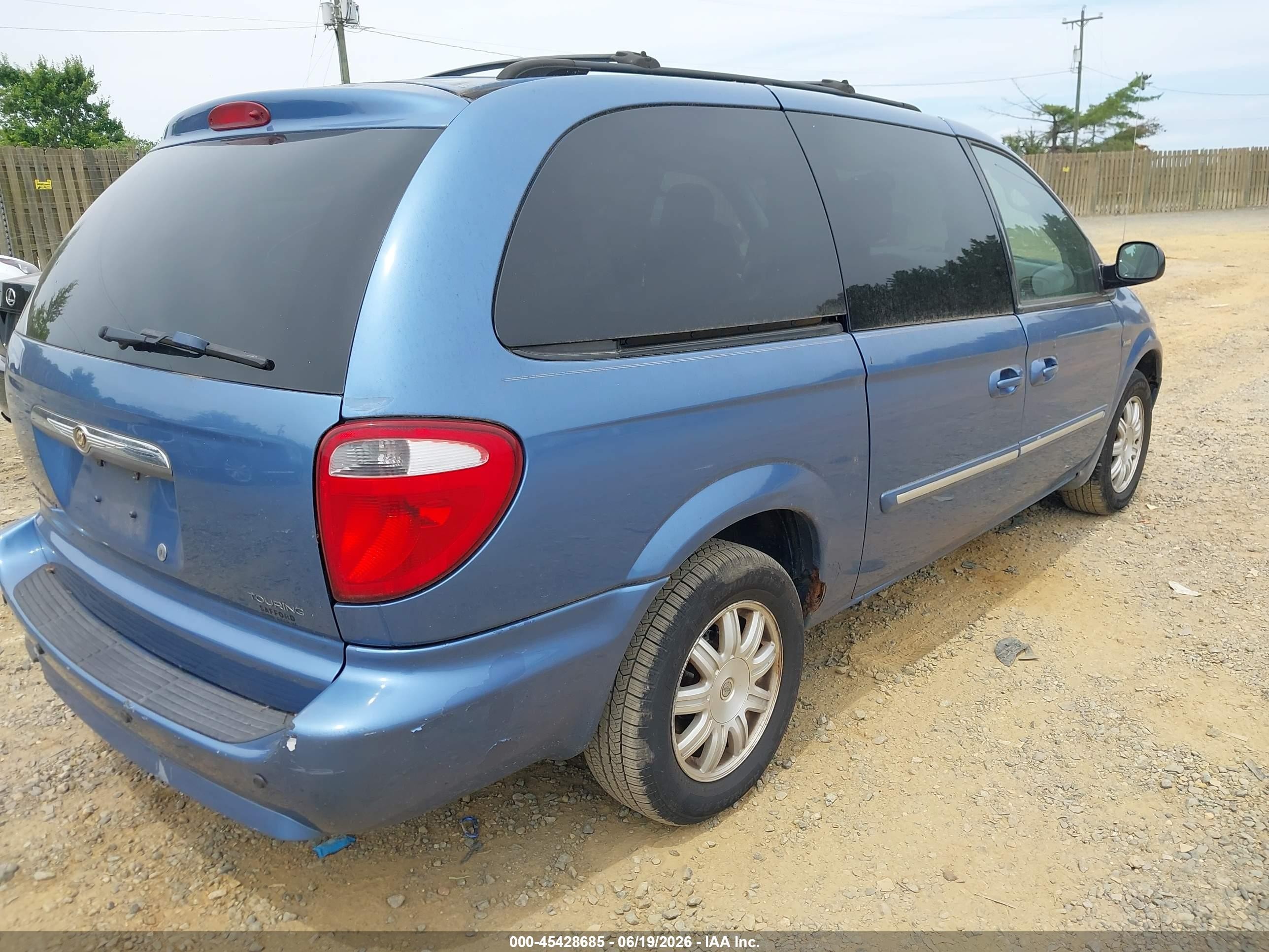 2007 Chrysler Town & Country Touring Синий vin: 2A4GP54L27R151394