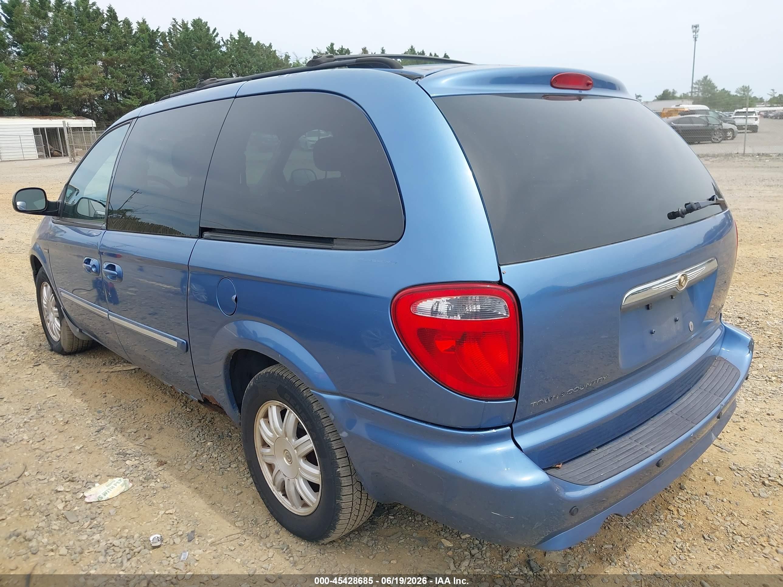 2007 Chrysler Town & Country Touring Синий vin: 2A4GP54L27R151394